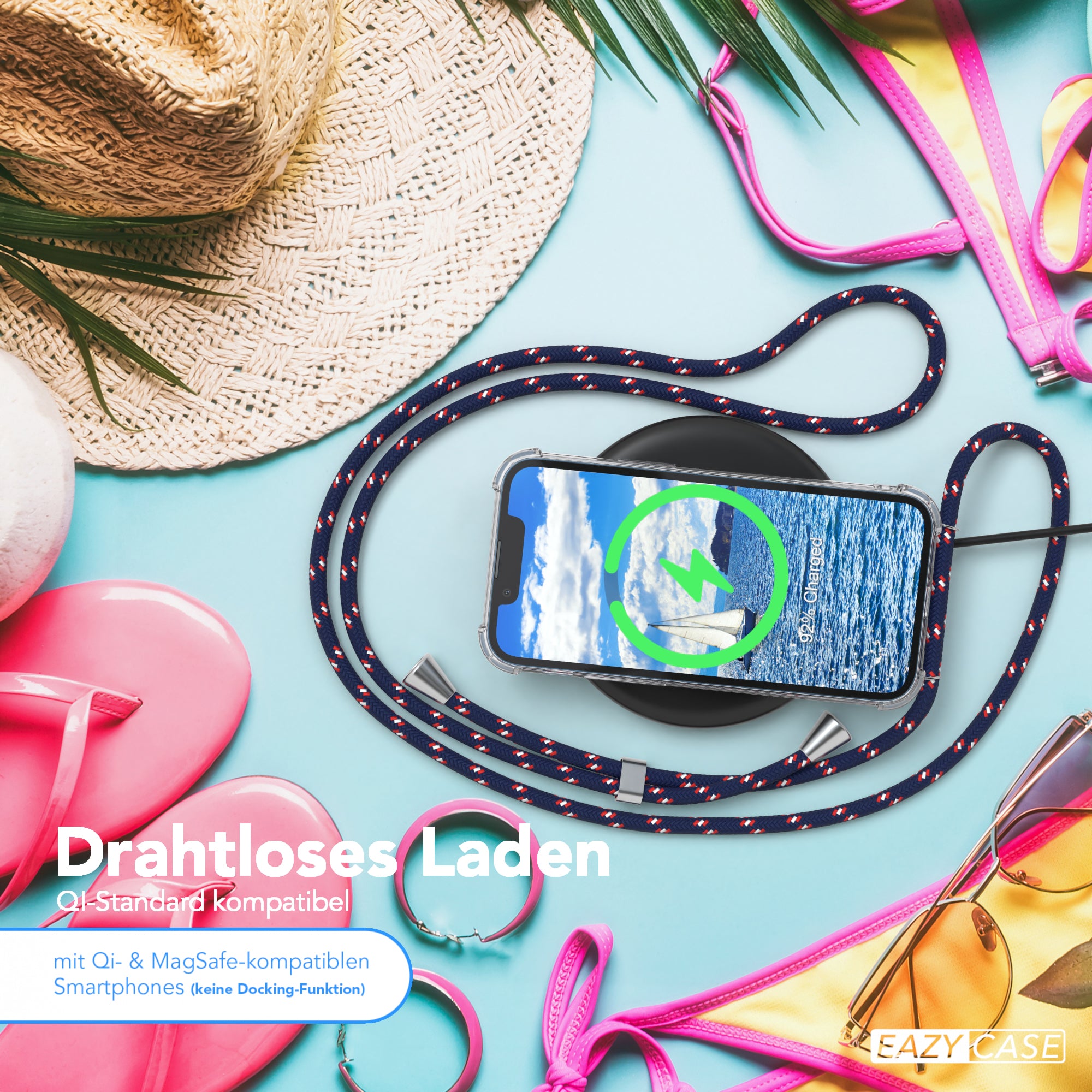 iPhone 13 Mini transparente Hülle + Kordel