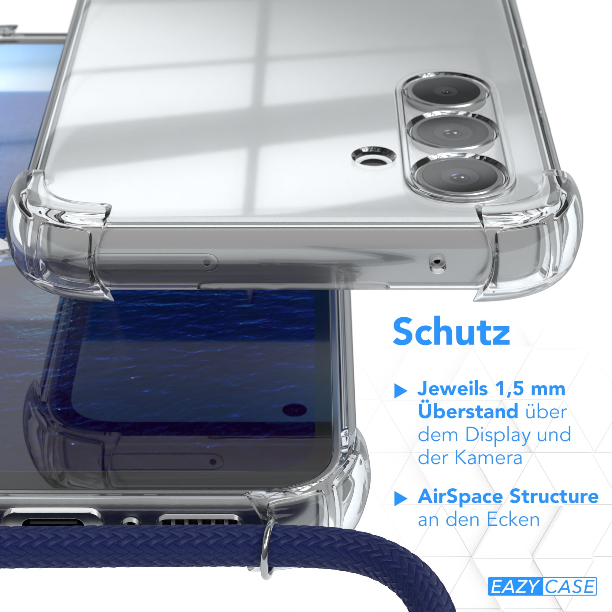 Galaxy A54 transparente Hülle + Kordel