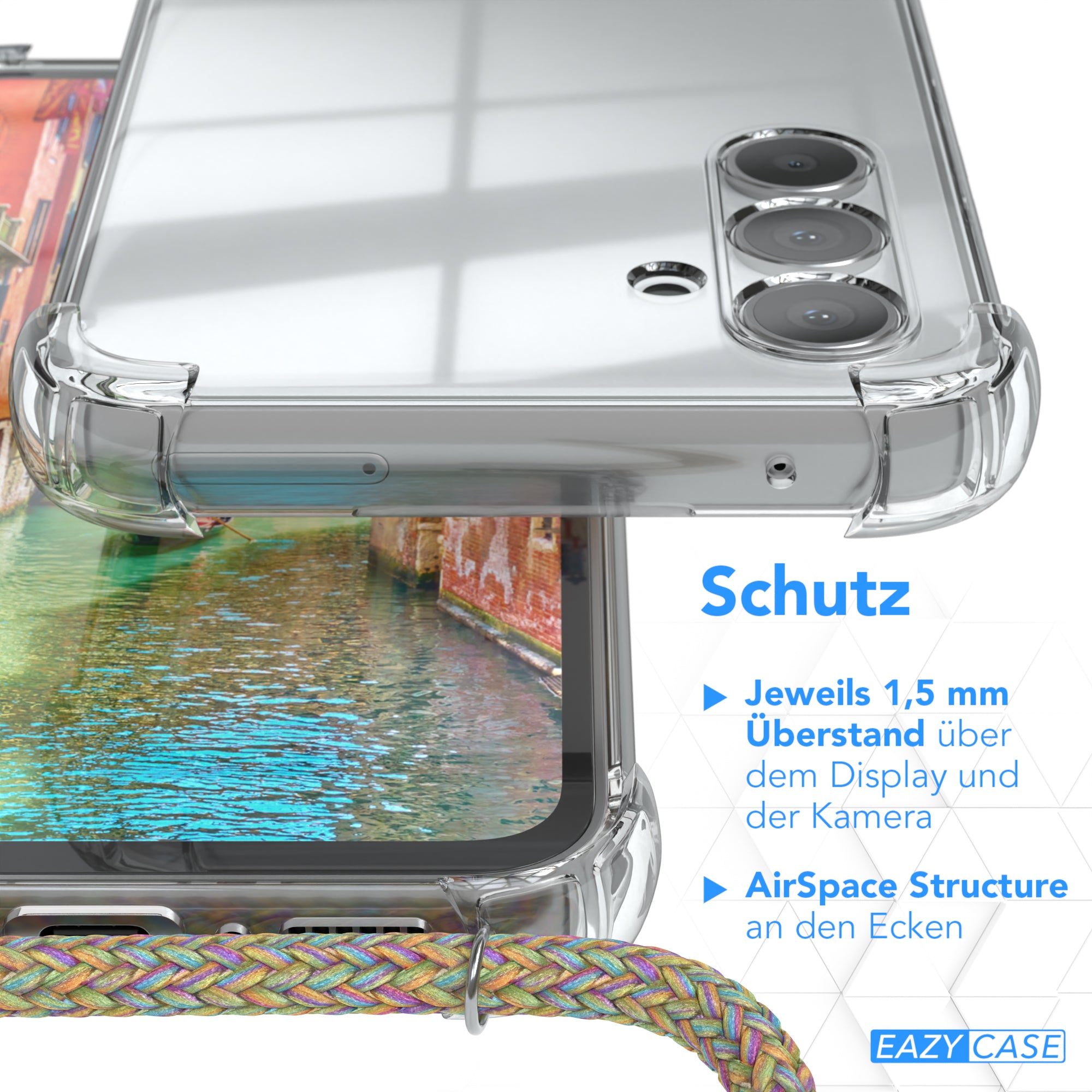 Galaxy A54 transparente Hülle + Kordel