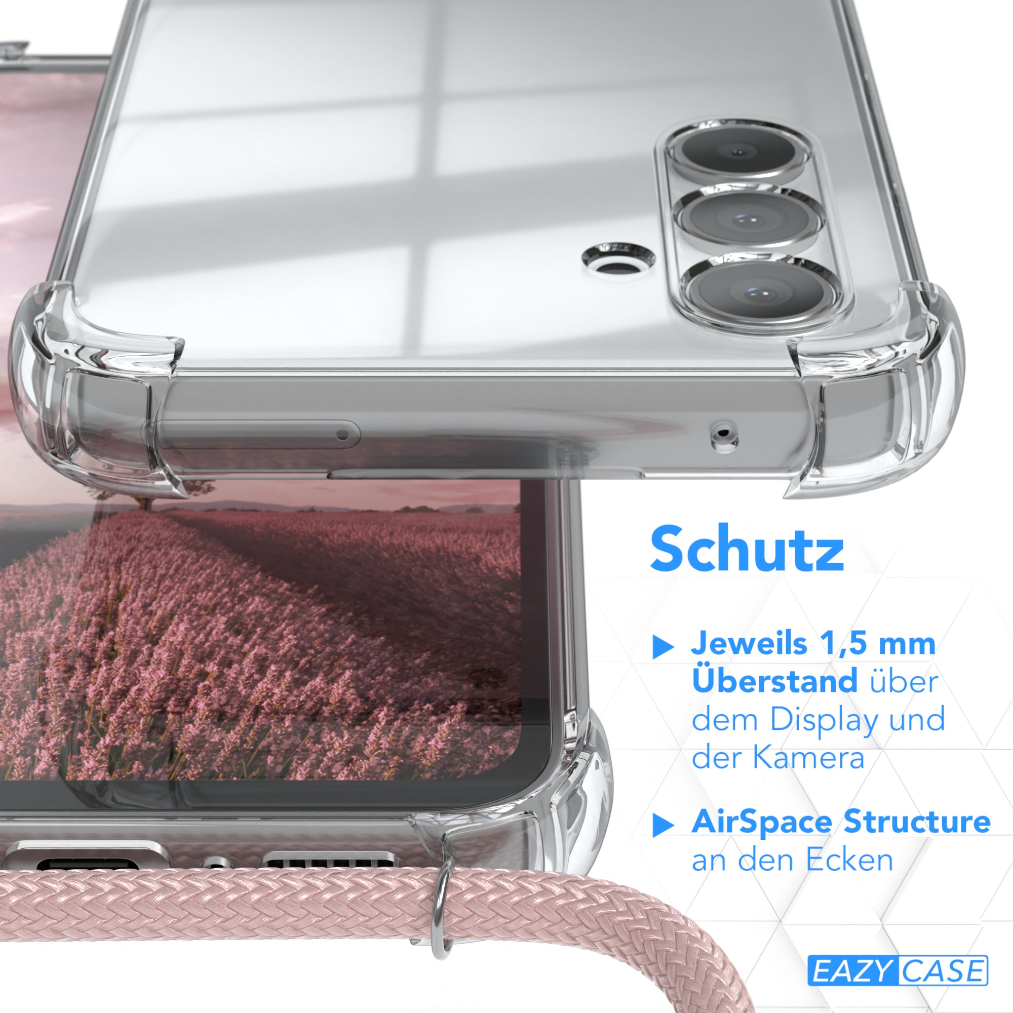 Galaxy A54 transparente Hülle + Kordel