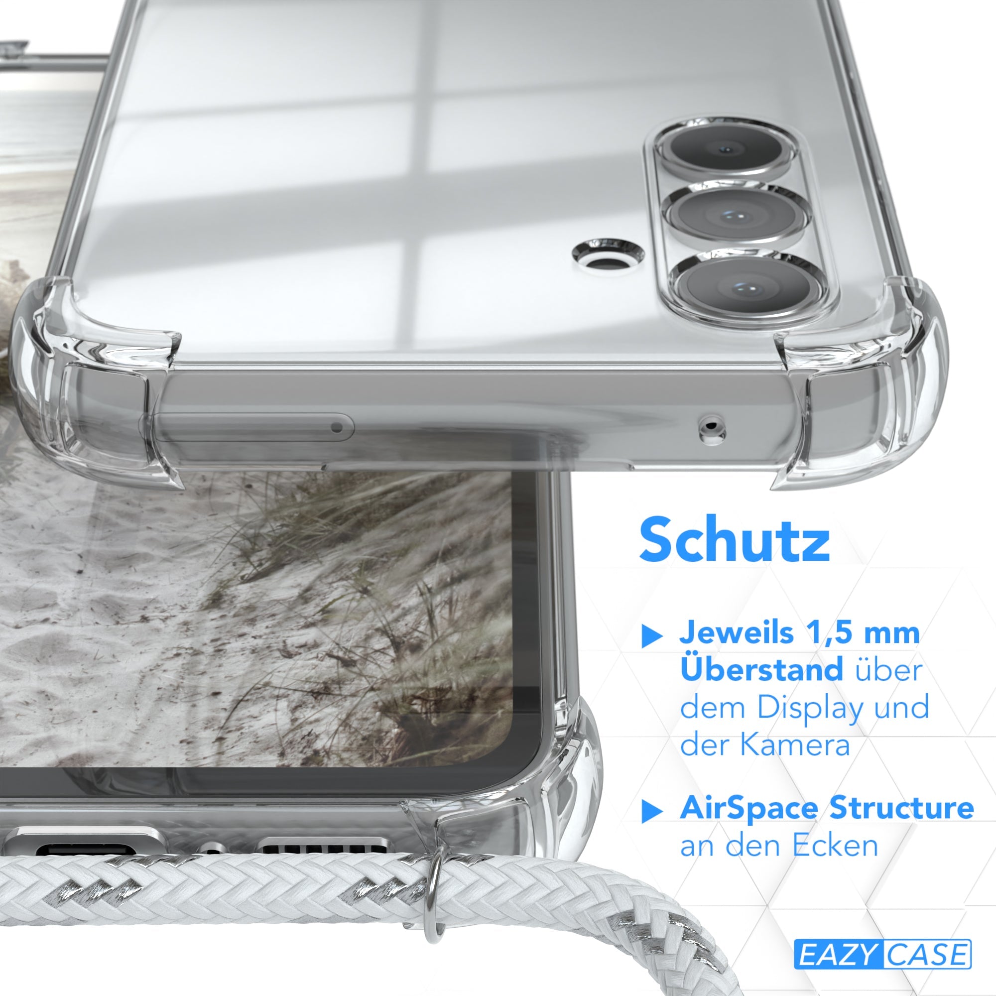 Galaxy A54 transparente Hülle + Kordel