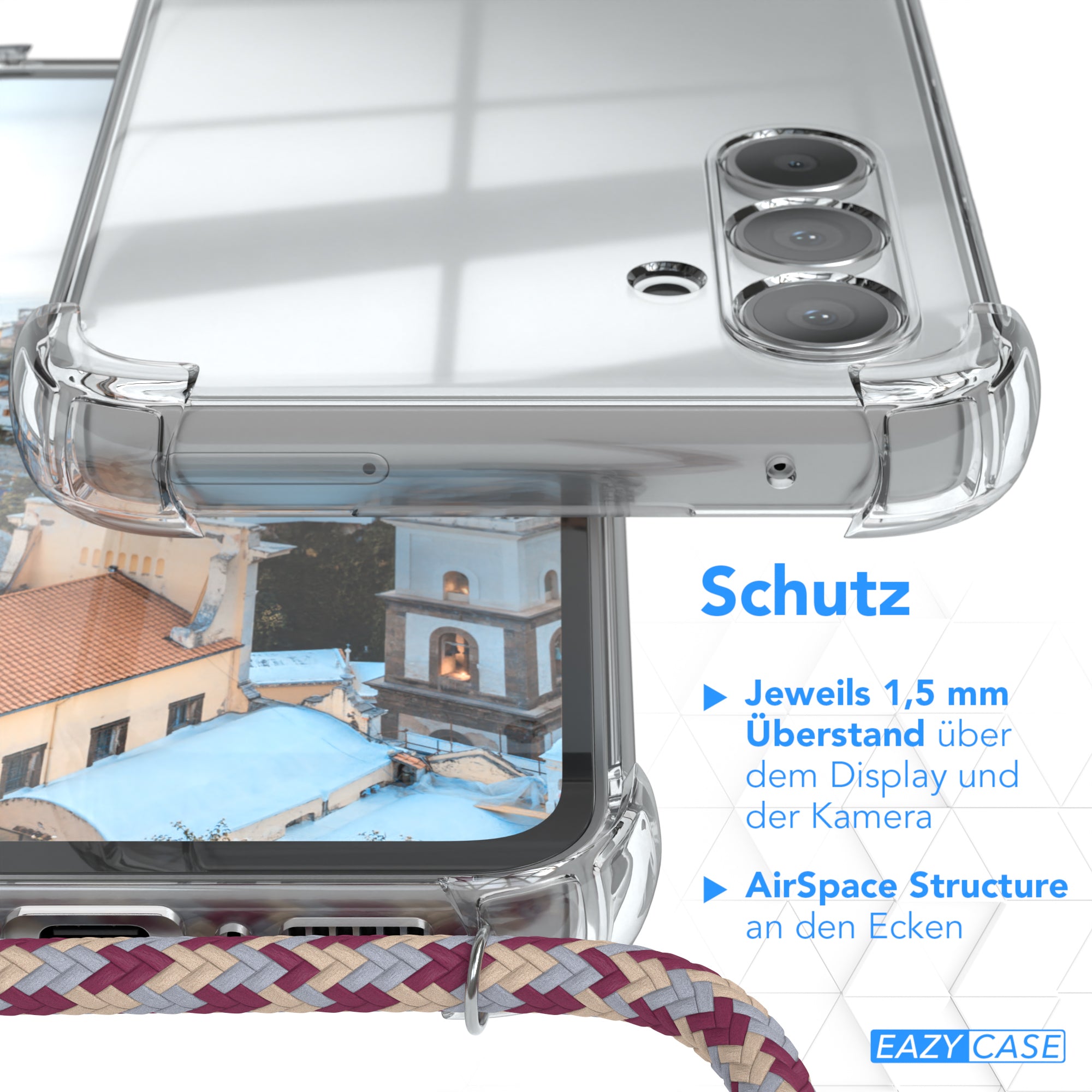 Galaxy A54 transparente Hülle + Kordel