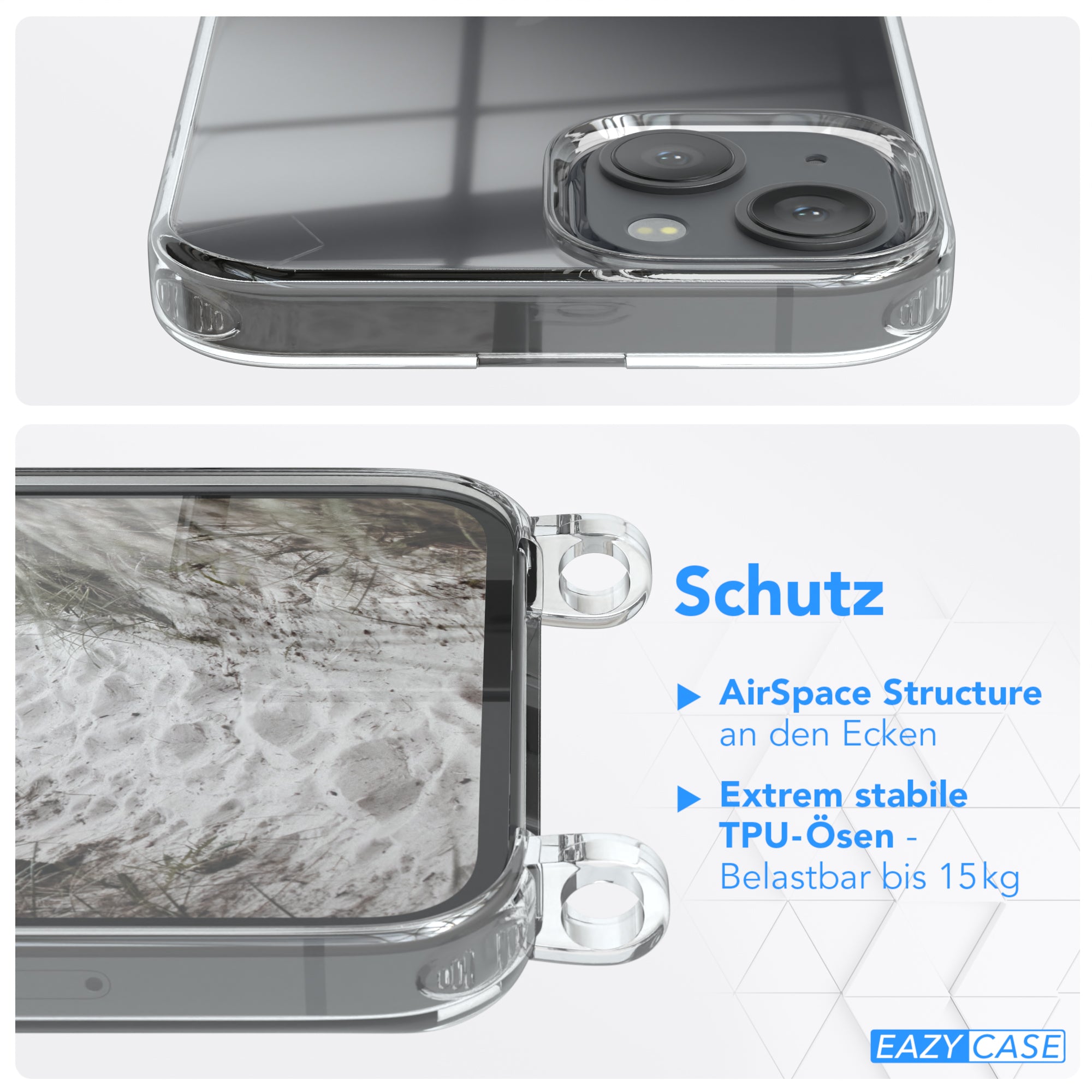 iPhone 13 transparente Hülle + Kordel