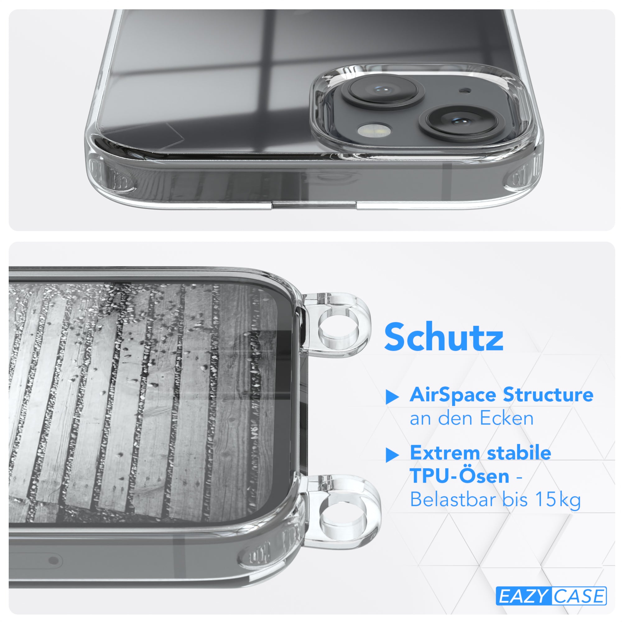 iPhone 13 transparente Hülle + Kordel