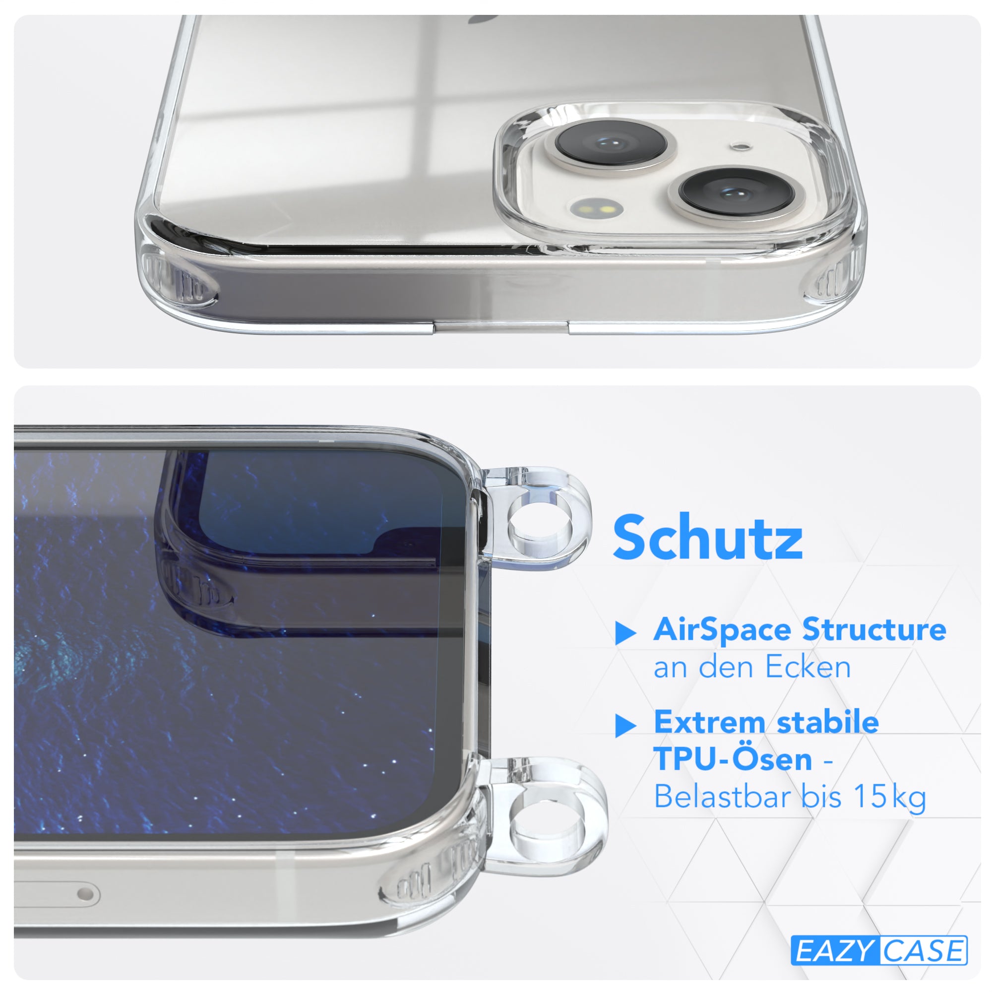 iPhone 13 transparente Hülle + Kordel