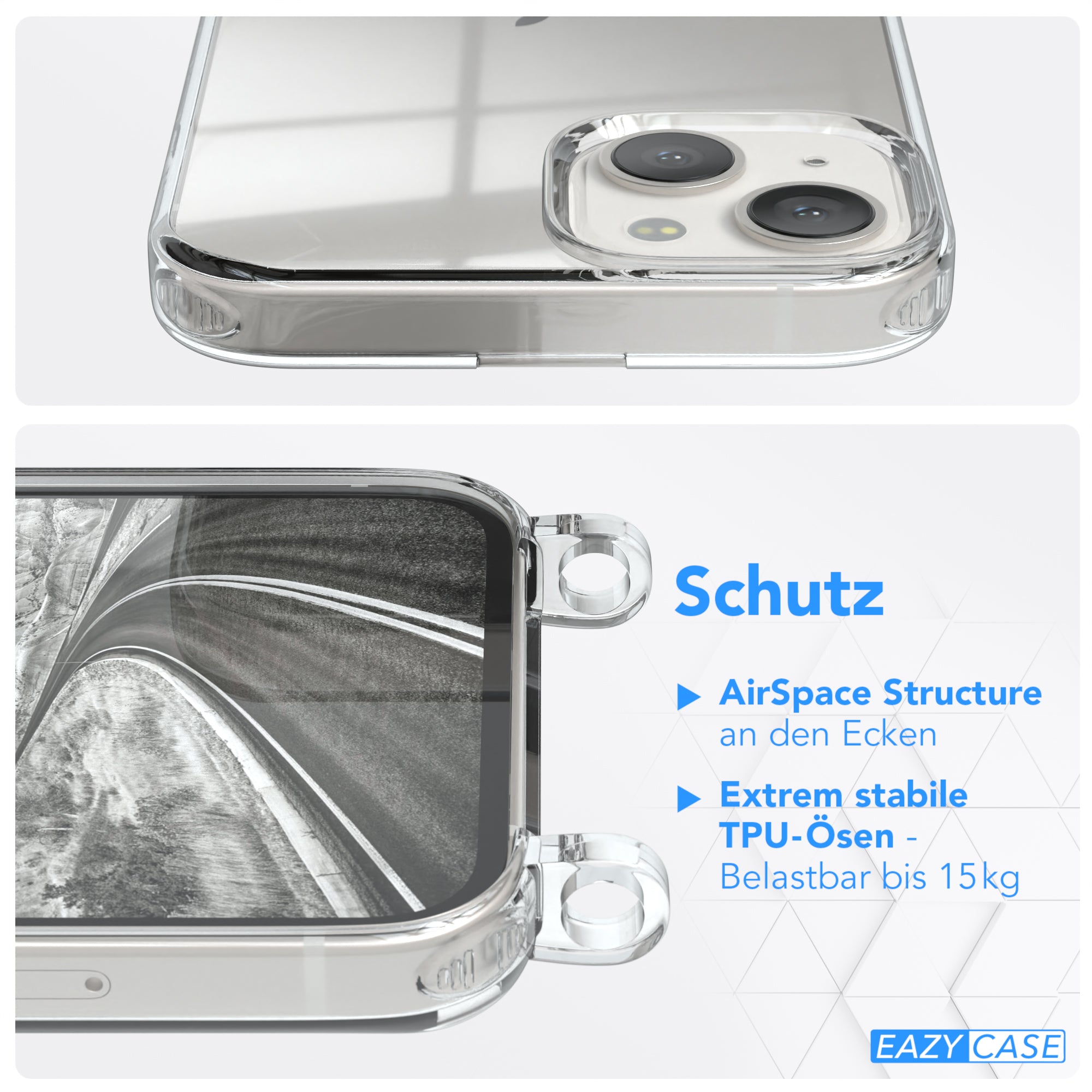 iPhone 13 transparente Hülle + Kordel