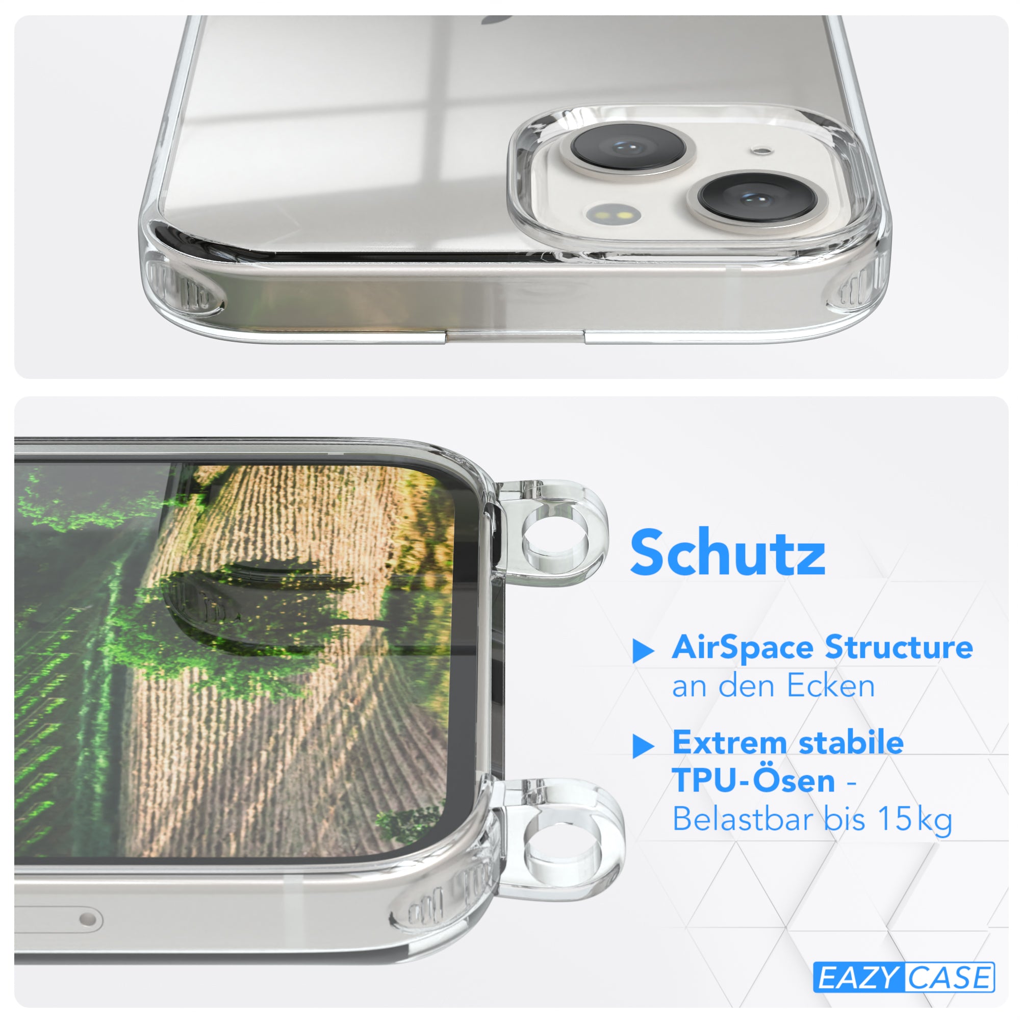 iPhone 13 transparente Hülle + Kordel