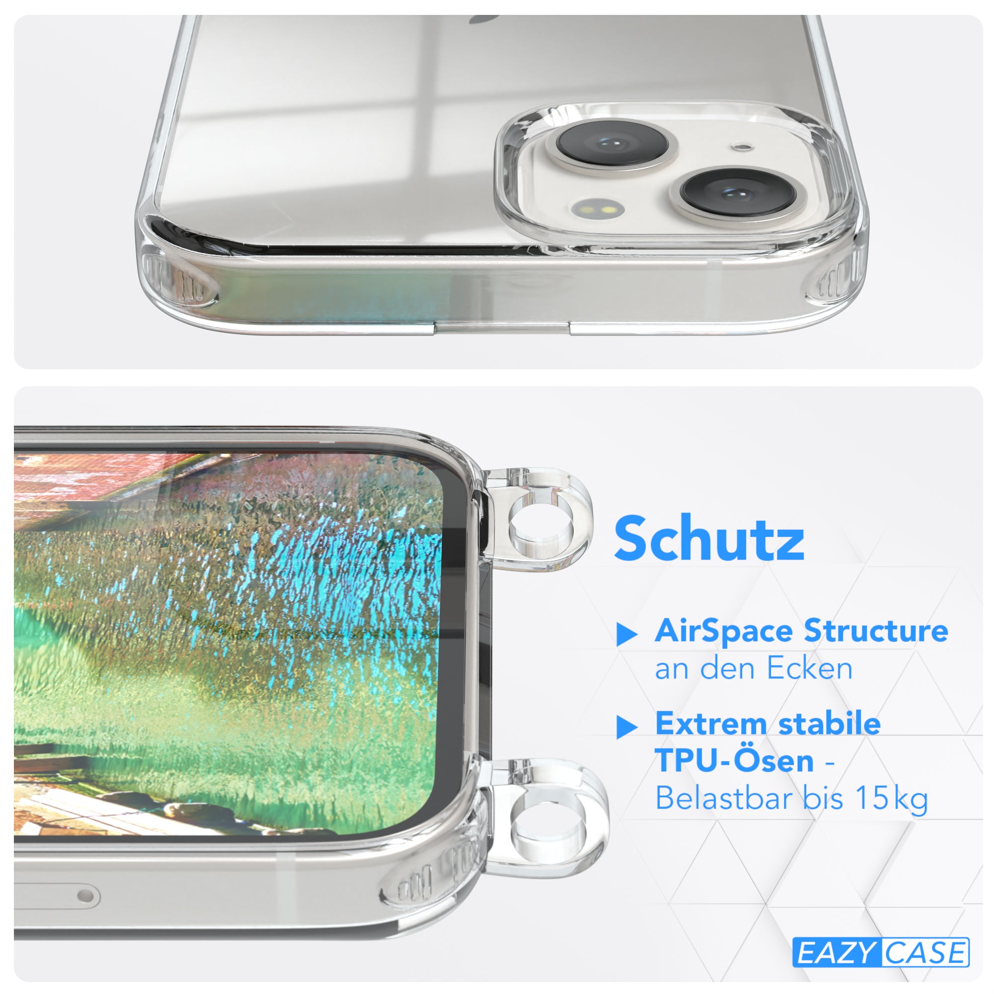 iPhone 13 transparente Hülle + Kordel
