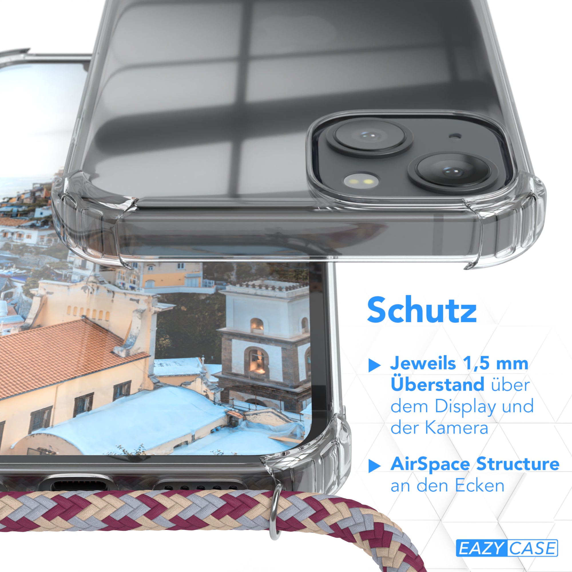 iPhone 13 transparente Hülle + Kordel