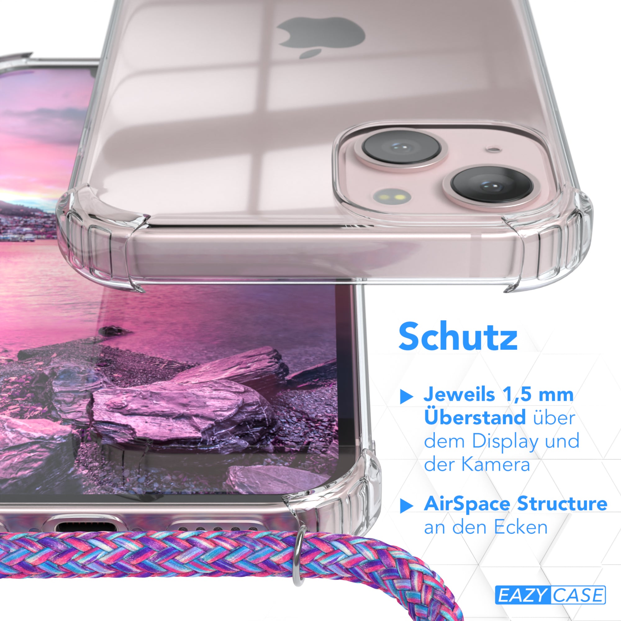 iPhone 13 transparente Hülle + Kordel