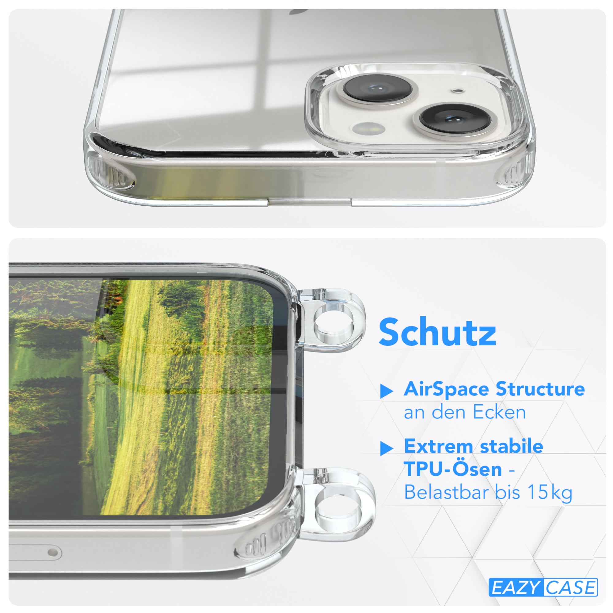 iPhone 13 transparente Hülle + Kordel
