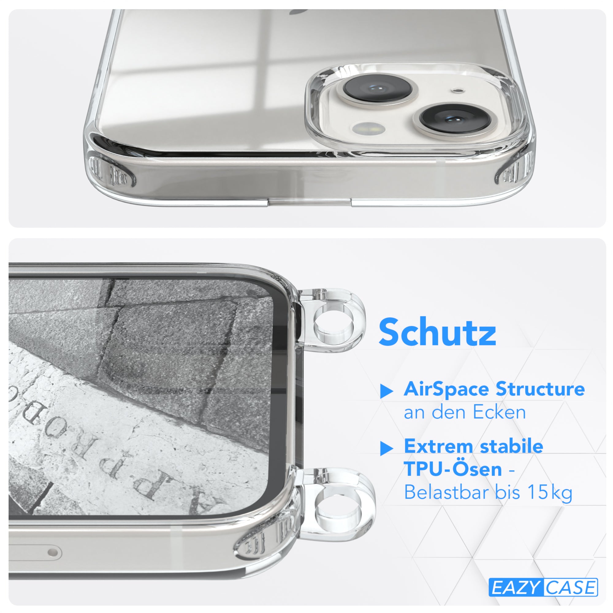 iPhone 13 transparente Hülle + Kordel