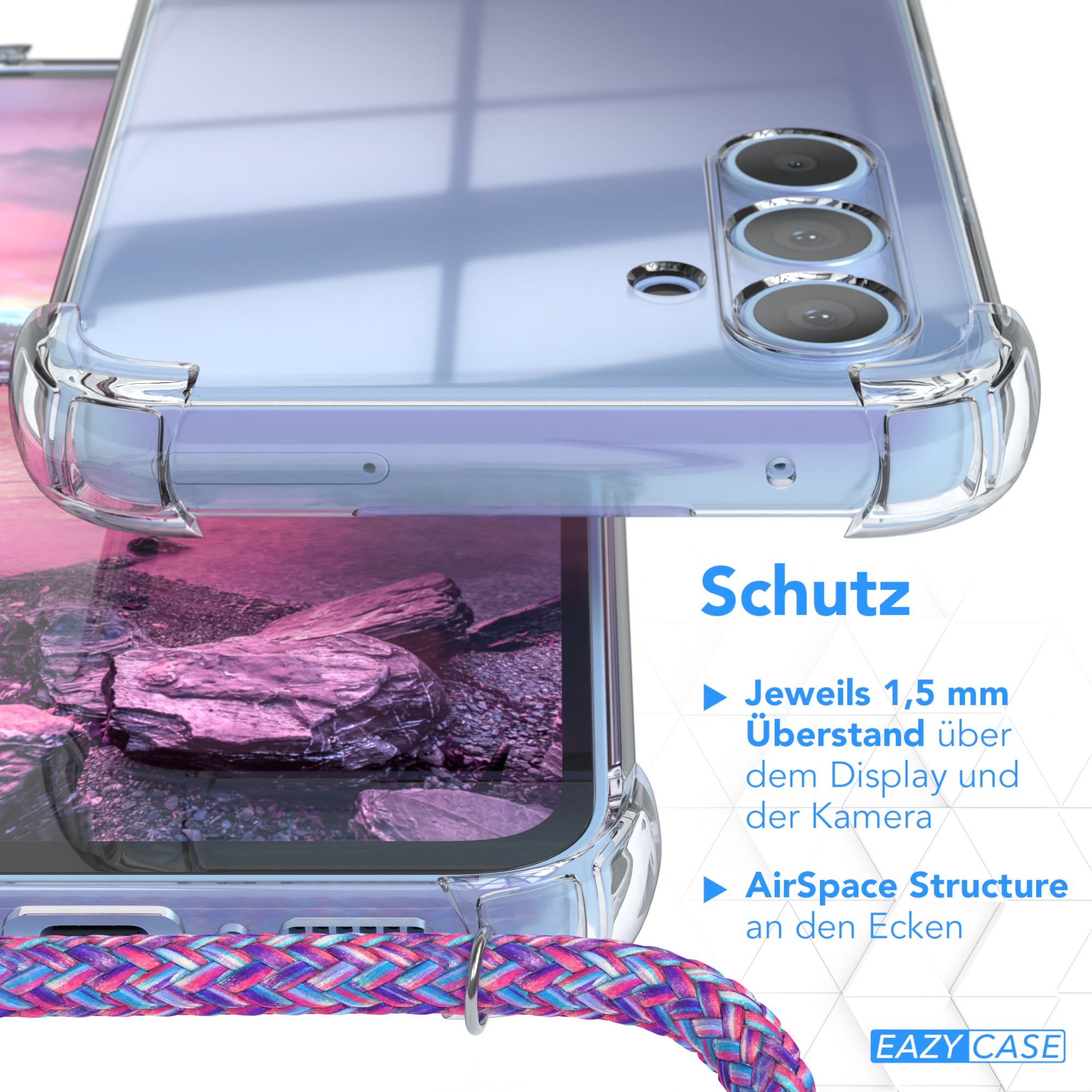 Galaxy A54 transparente Hülle + Kordel
