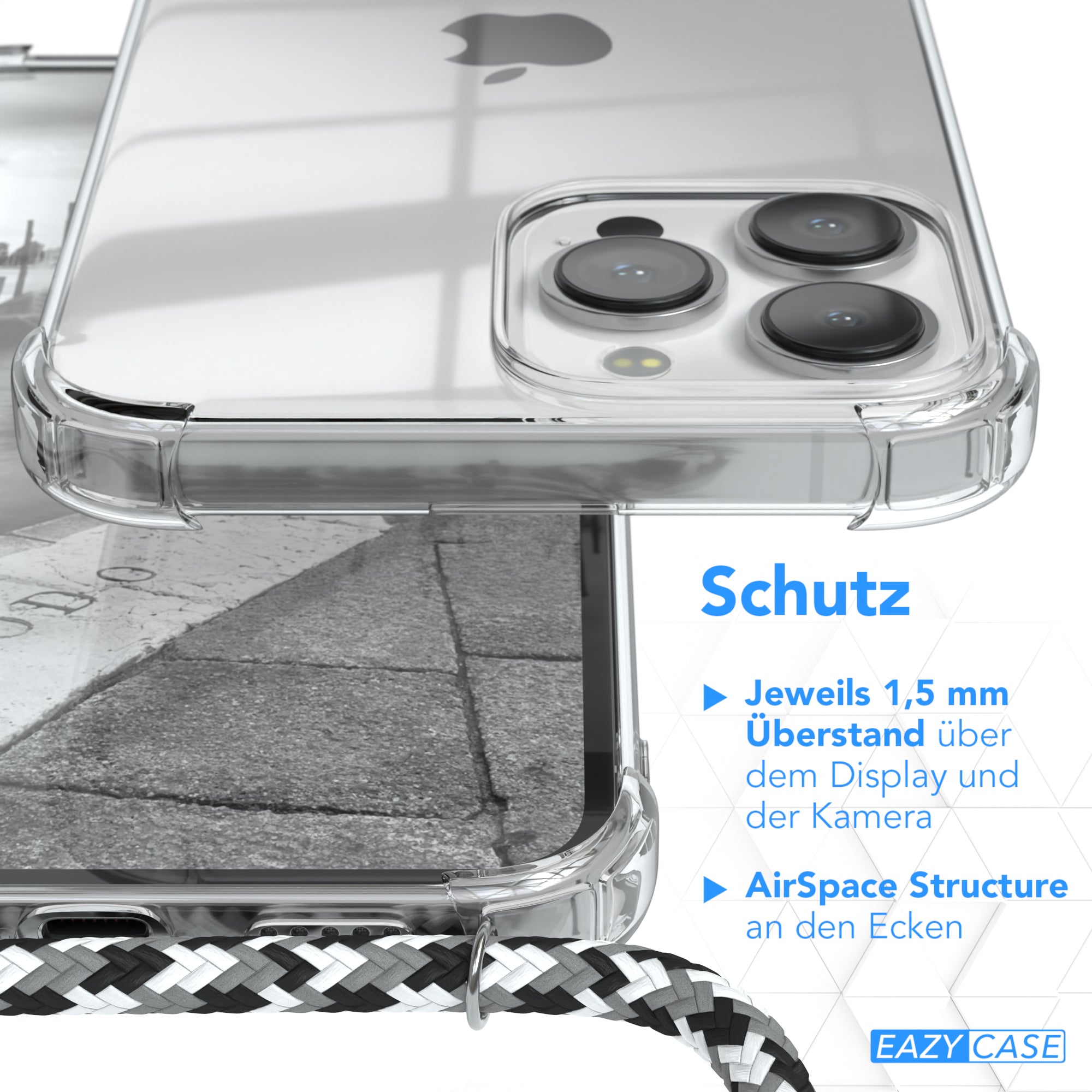 iPhone 13 Pro Max transparente Hülle + Kordel