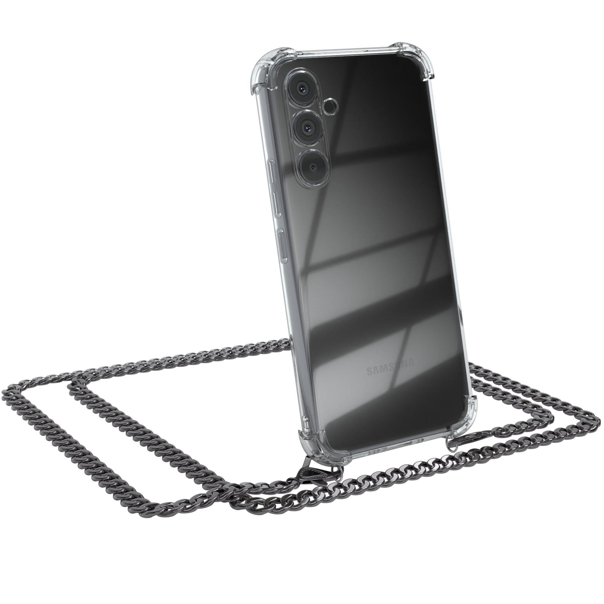 Galaxy A54 Hülle mit Metallkette + Schwarze Kordel