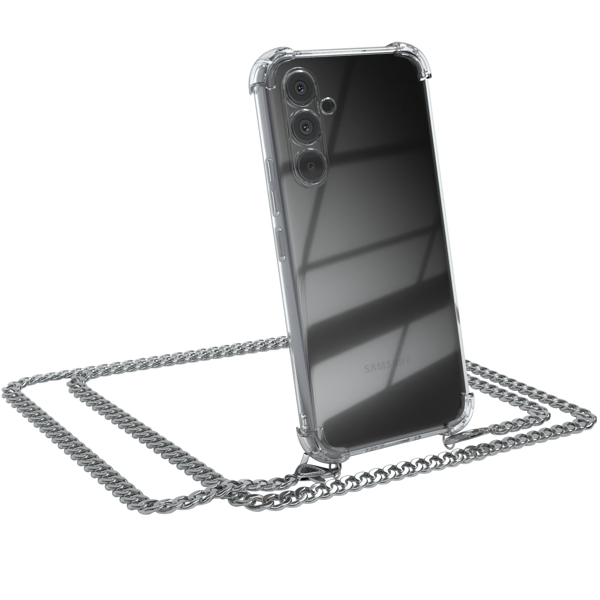 Galaxy A54 Hülle mit Metallkette + Schwarze Kordel