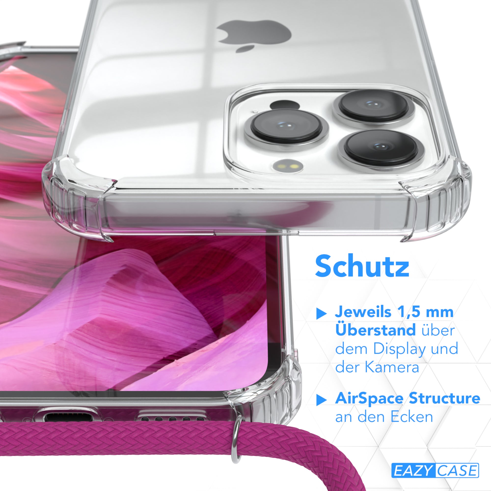 iPhone 13 Pro transparente Hülle + Kordel