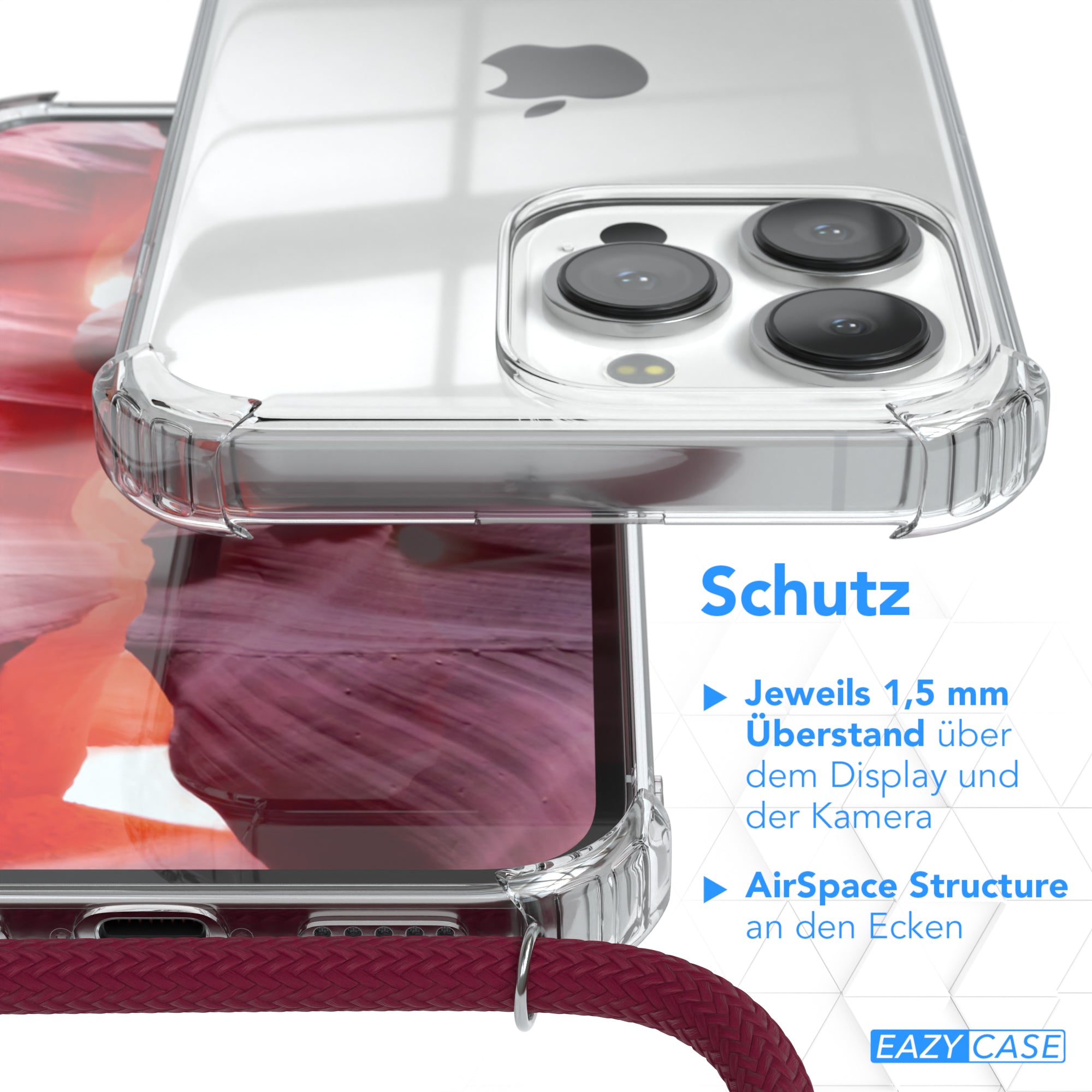 iPhone 13 Pro transparente Hülle + Kordel