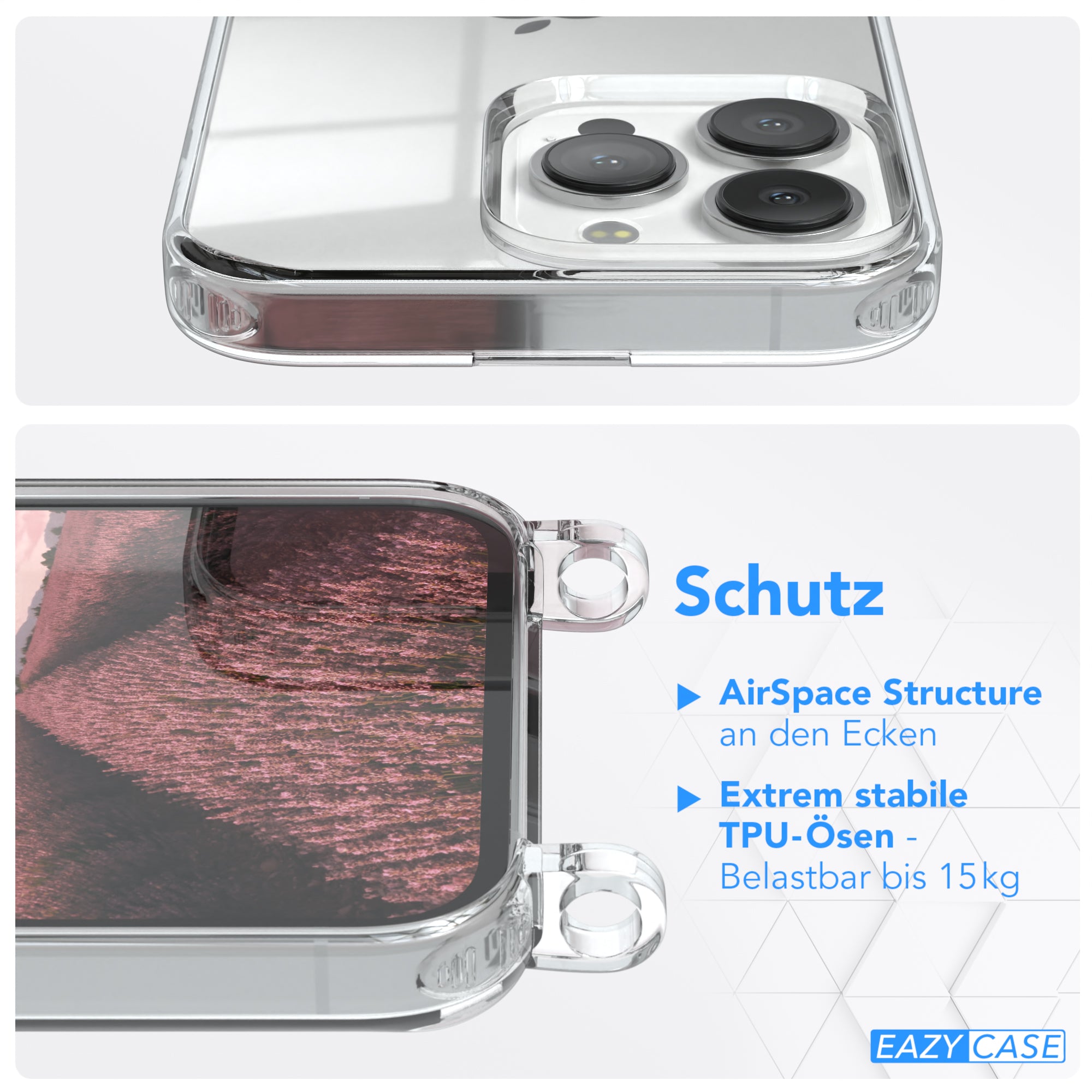 iPhone 13 Pro transparente Hülle + Kordel