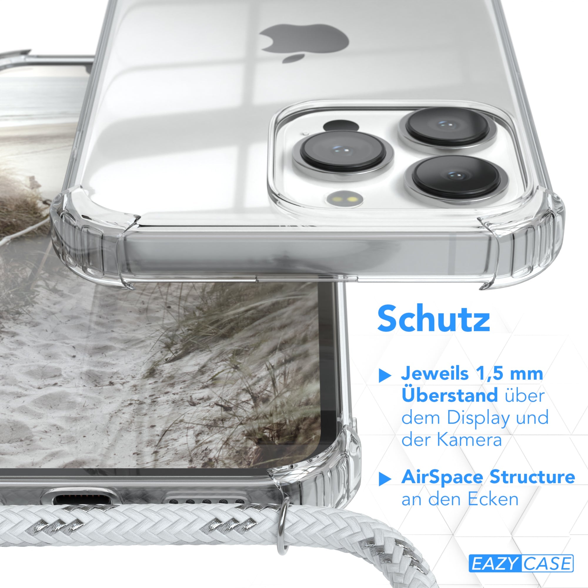 iPhone 13 Pro transparente Hülle + Kordel