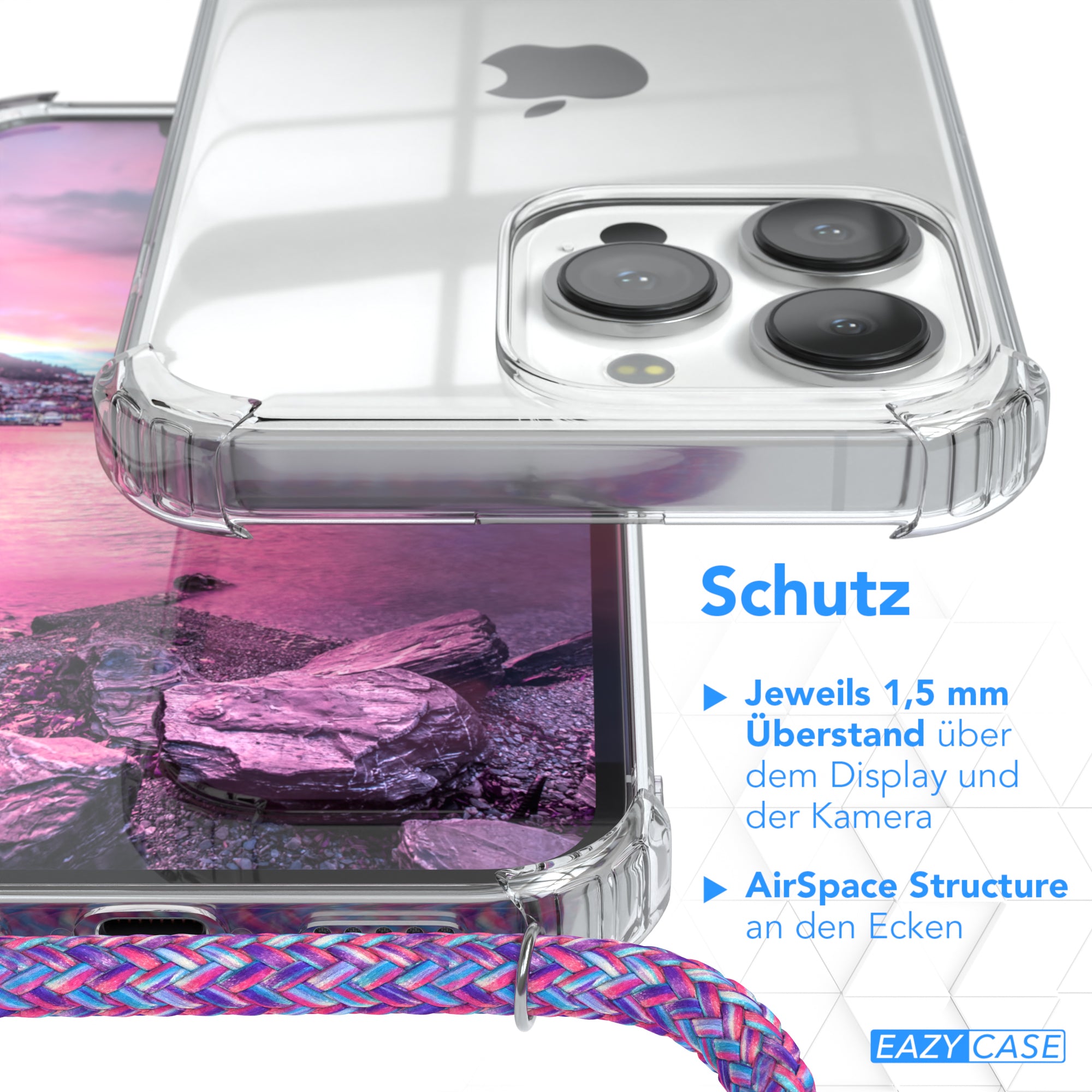 iPhone 13 Pro transparente Hülle + Kordel