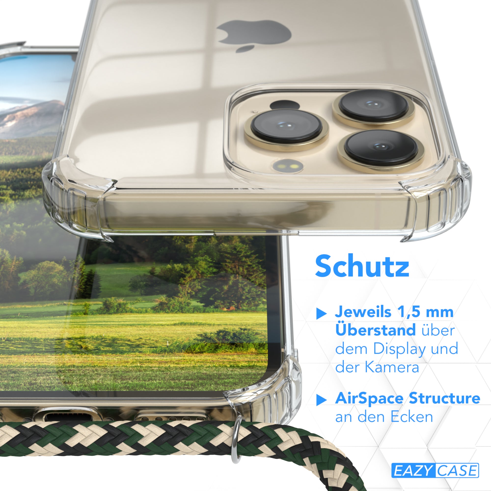 iPhone 13 Pro transparente Hülle + Kordel