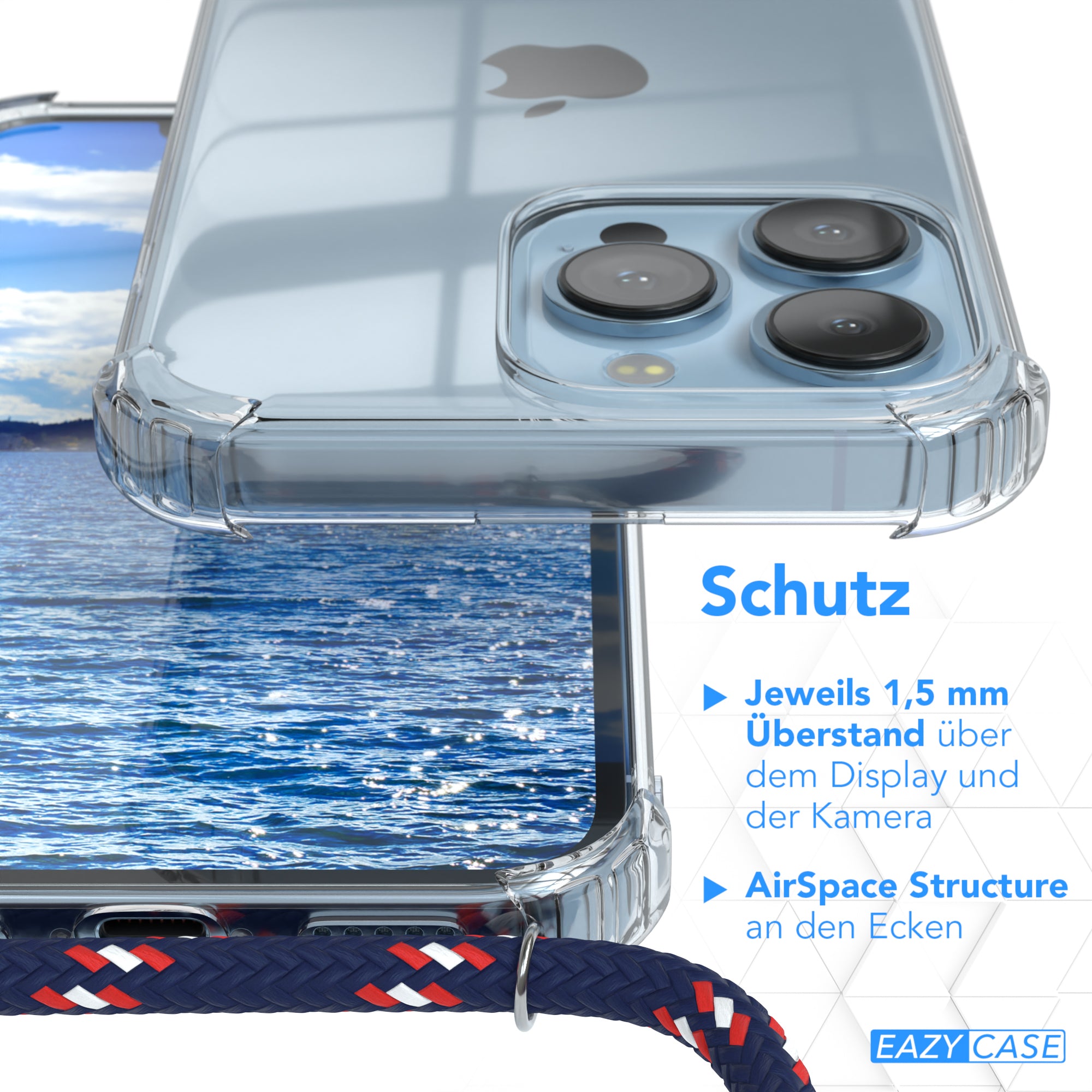 iPhone 13 Pro transparente Hülle + Kordel