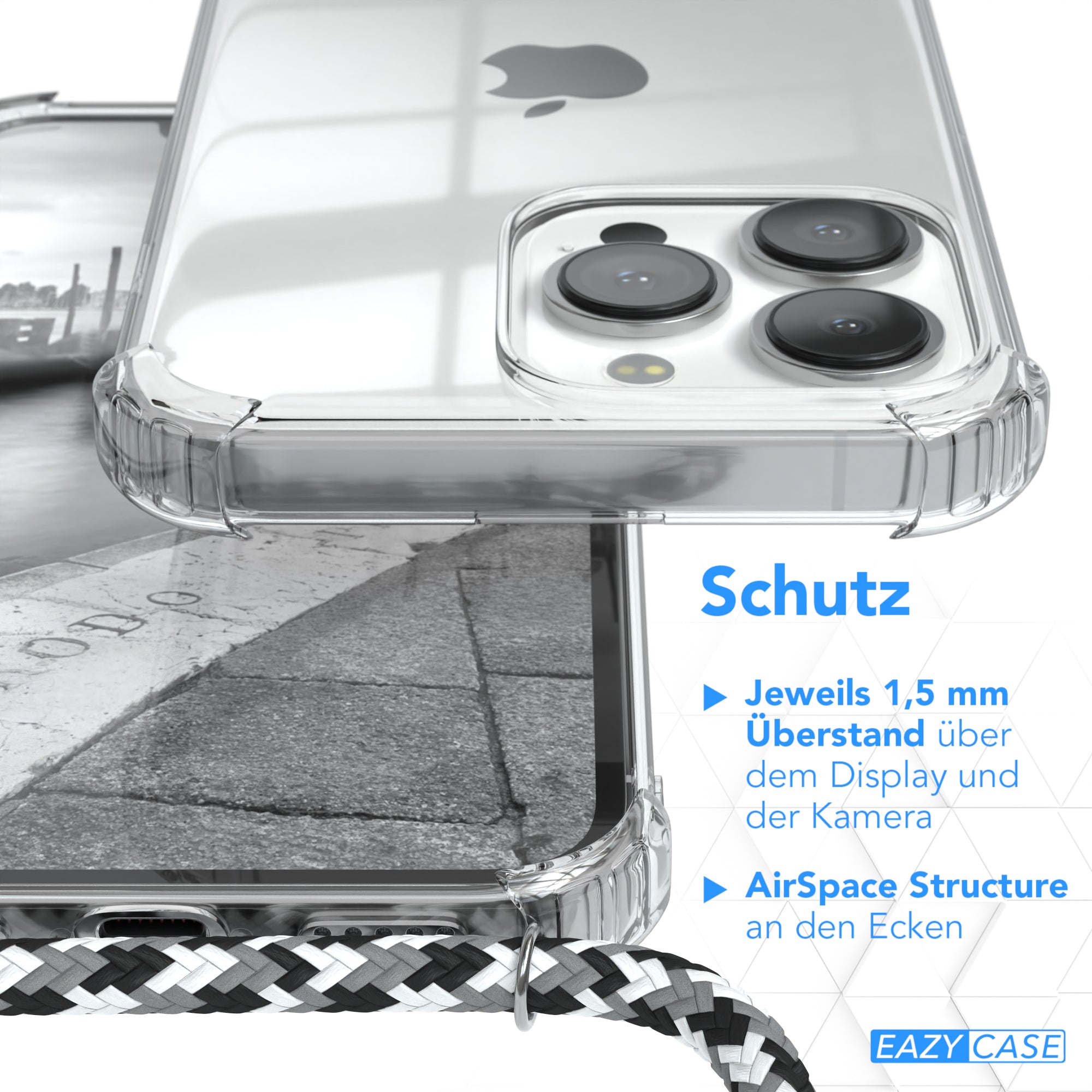 iPhone 13 Pro transparente Hülle + Kordel