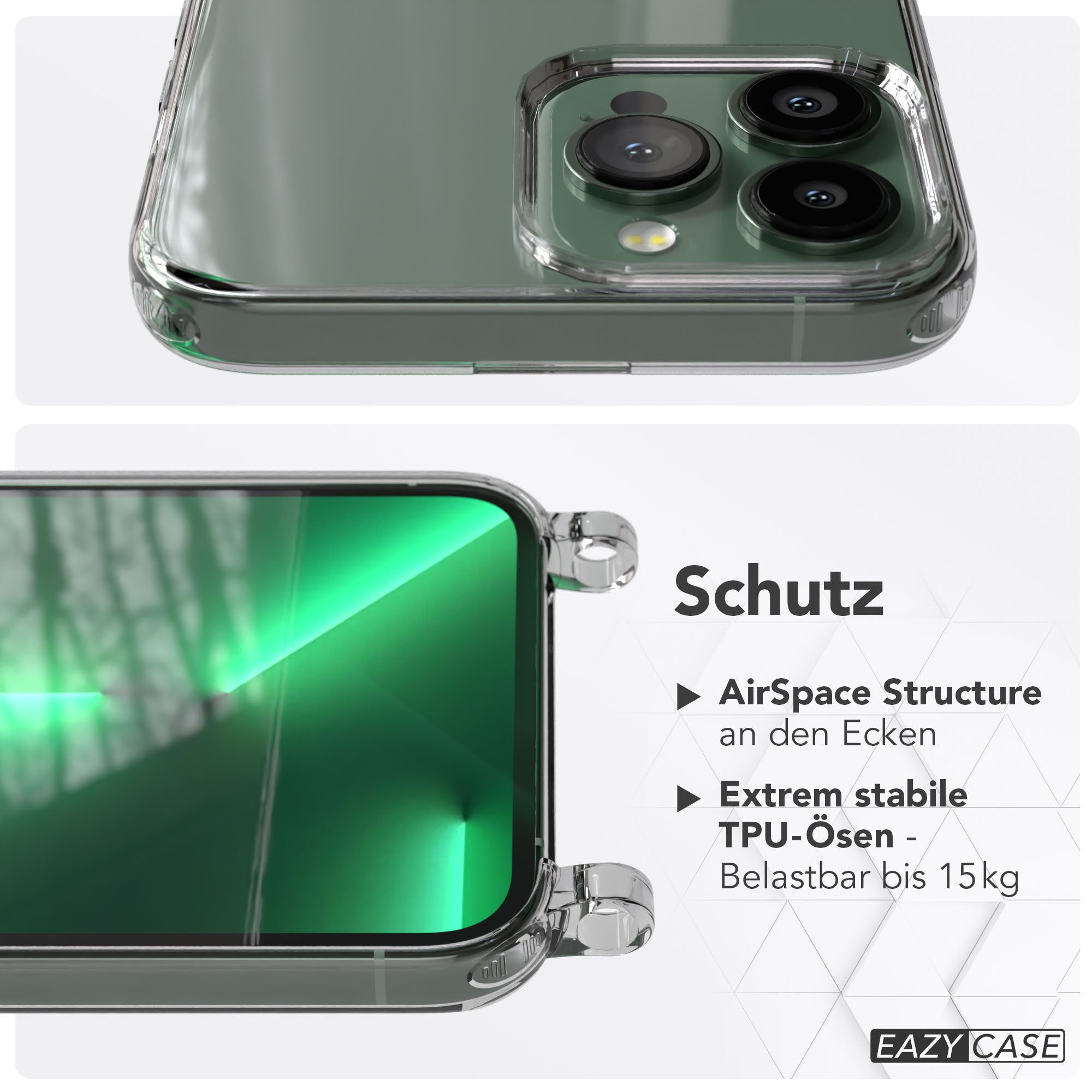 iPhone 13 Pro Max Hülle mit integrierten Befestigungsösen für Handyketten
