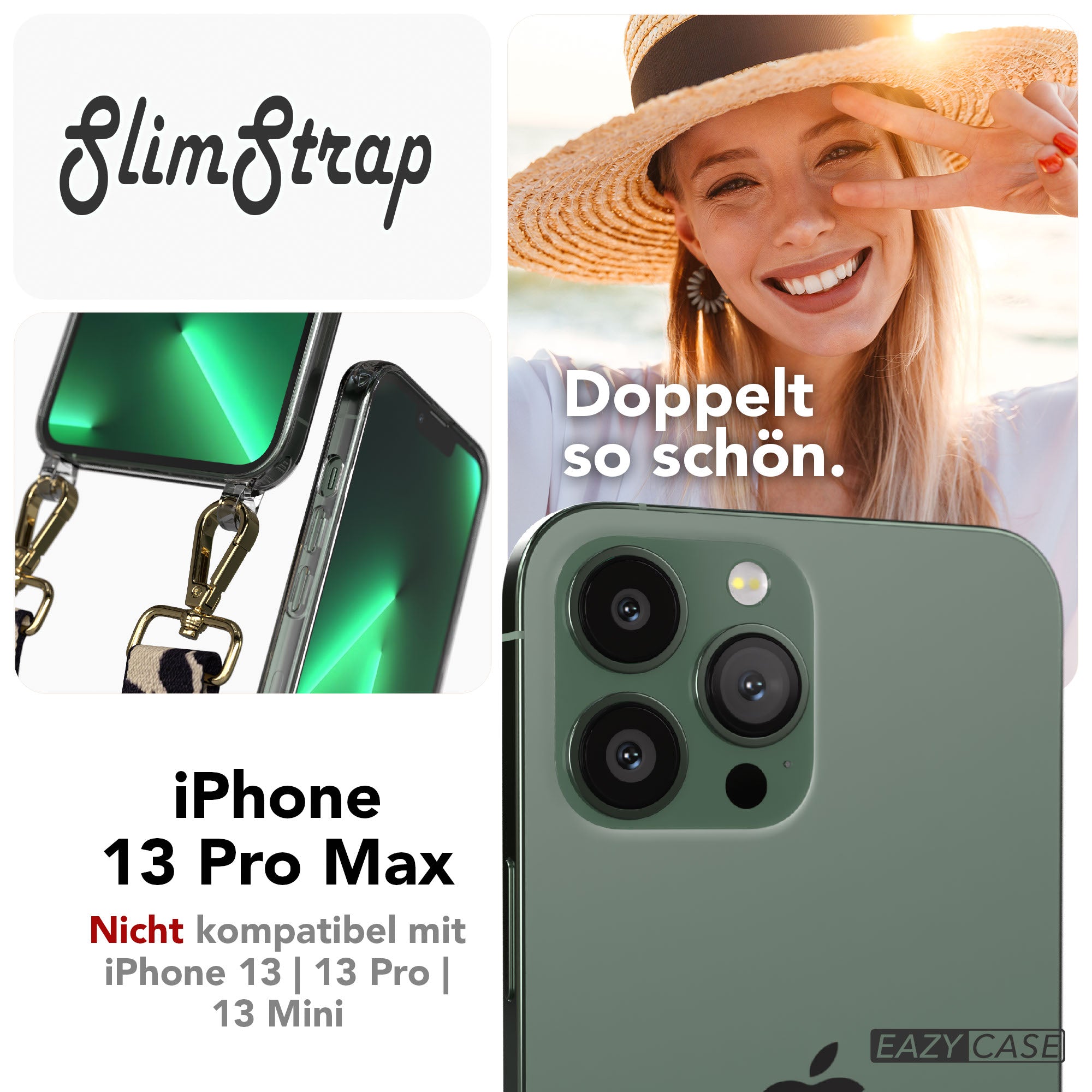 iPhone 13 Pro Max Hülle mit integrierten Befestigungsösen für Handyketten