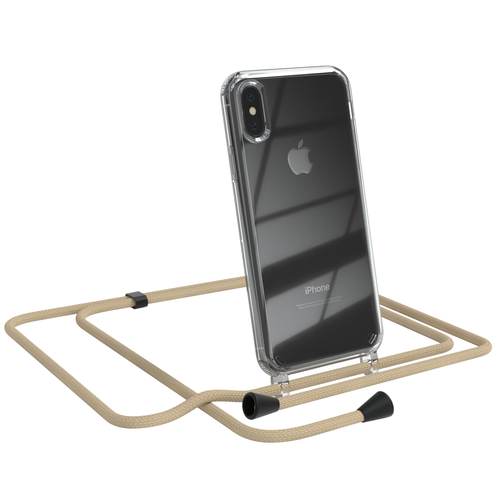 iPhone X / XS transparente Hülle + Kordel