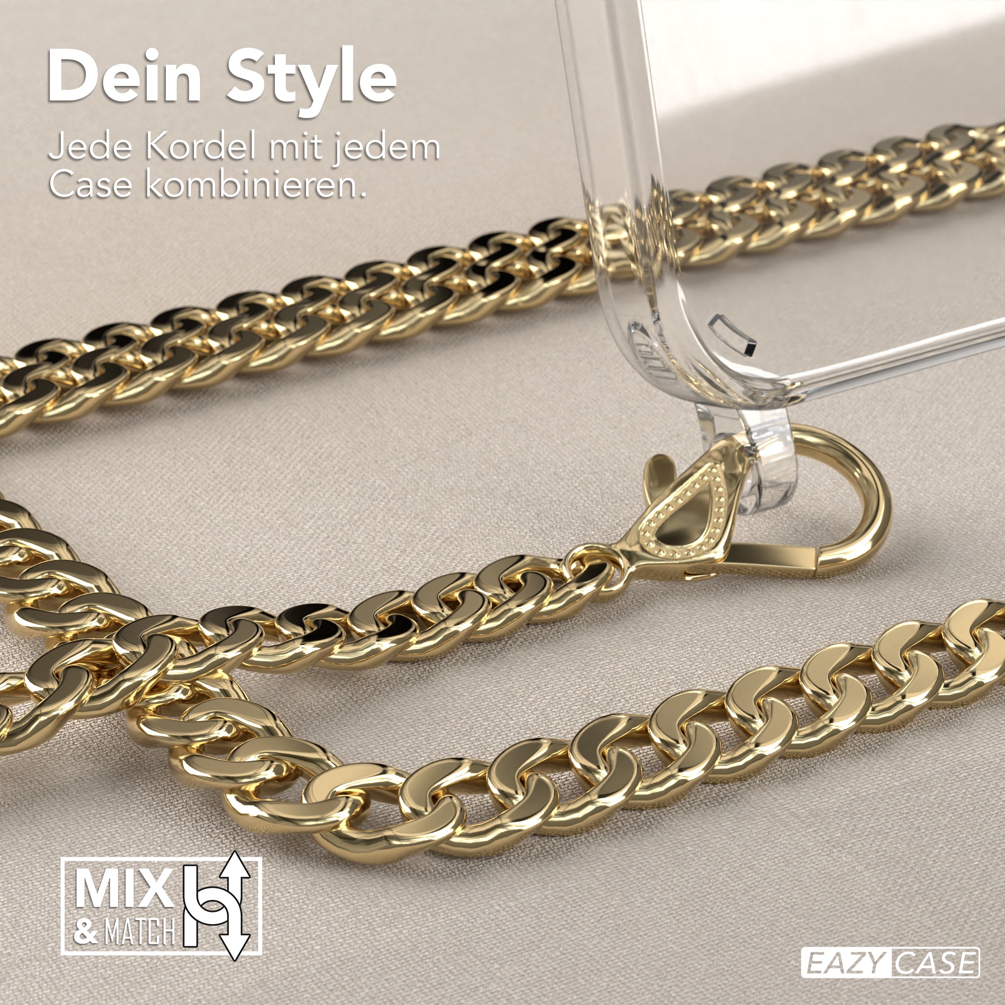 iPhone 11 Pro Hülle mit Metallkette + Schwarze Kordel