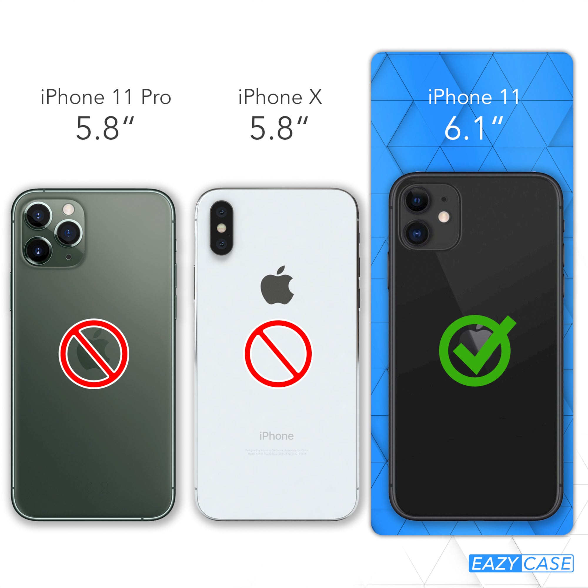 iPhone 11 Hülle mit Metallkette + Schwarze Kordel