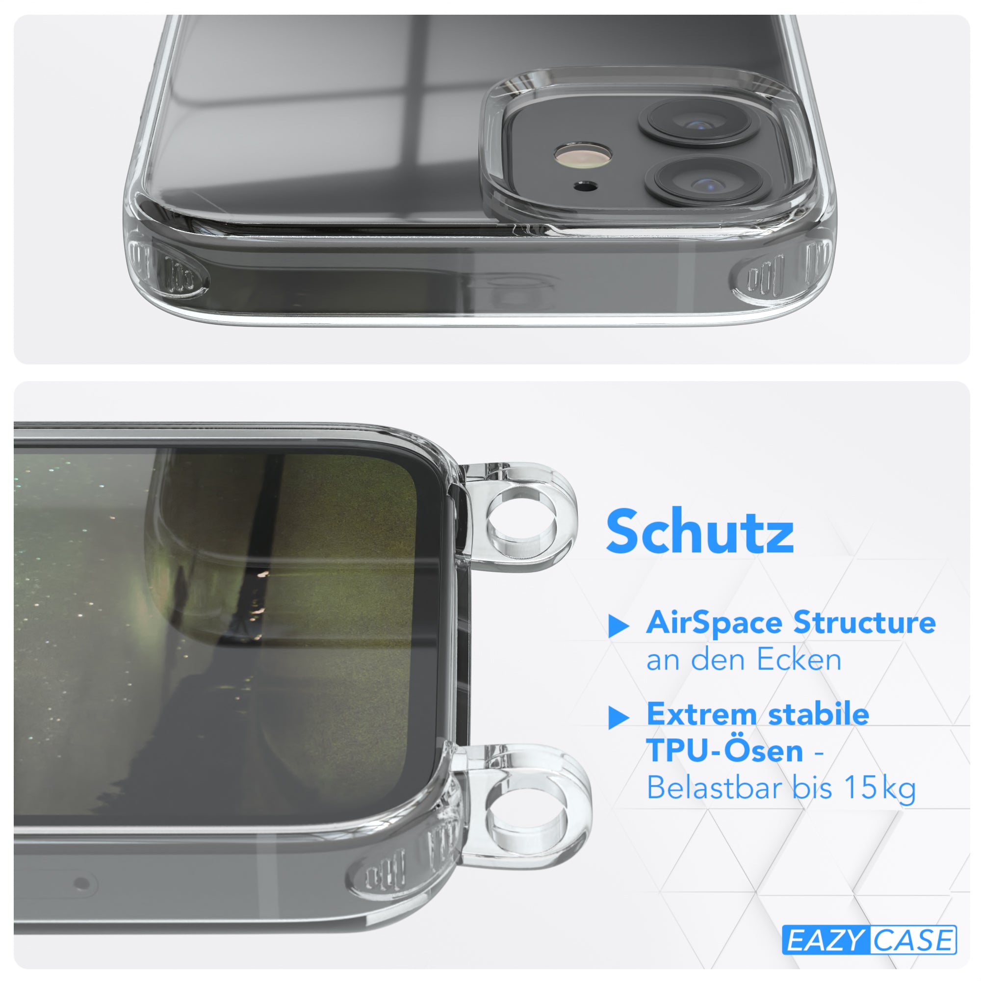 iPhone 12 Mini transparente Hülle + Kordel