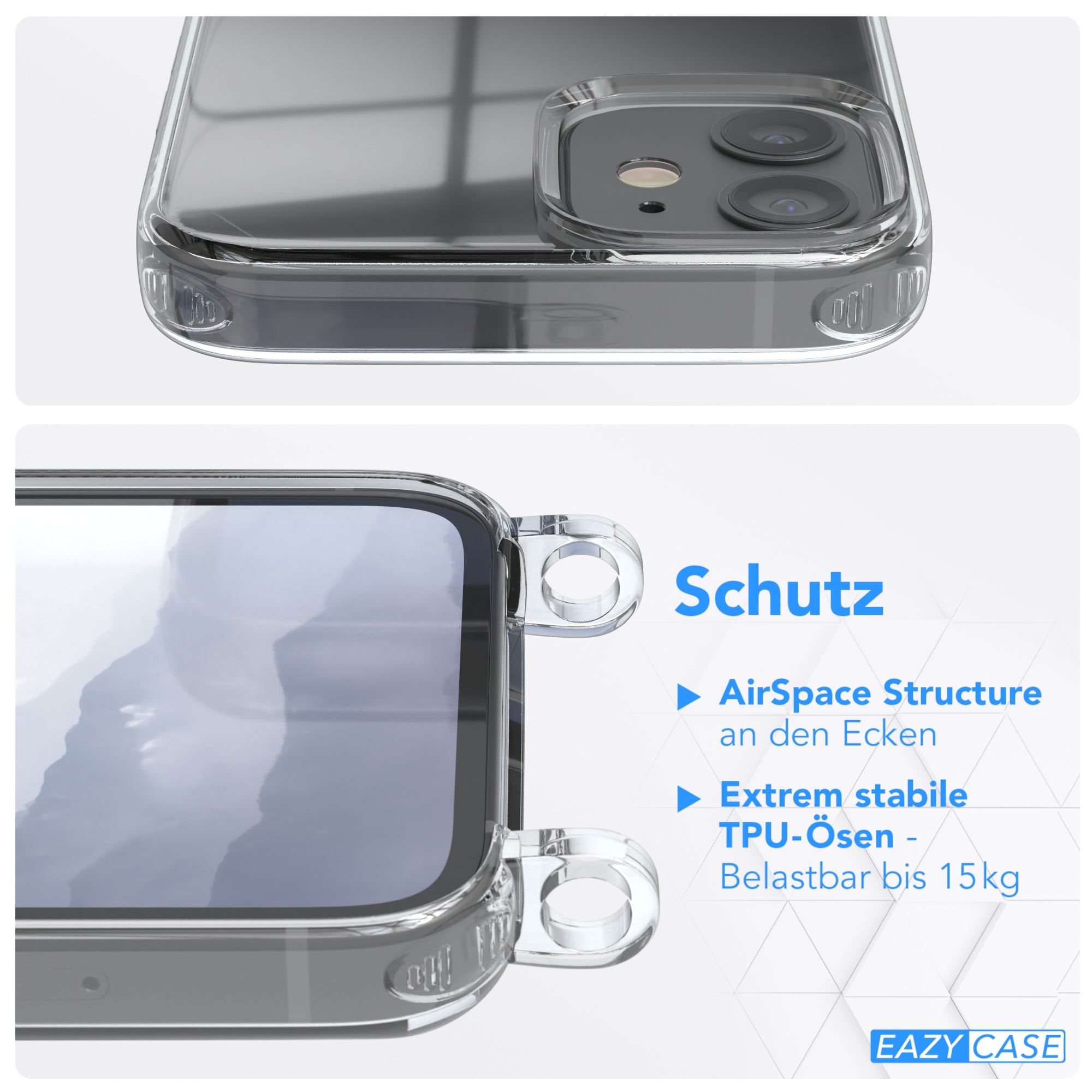 iPhone 12 Mini transparente Hülle + Kordel