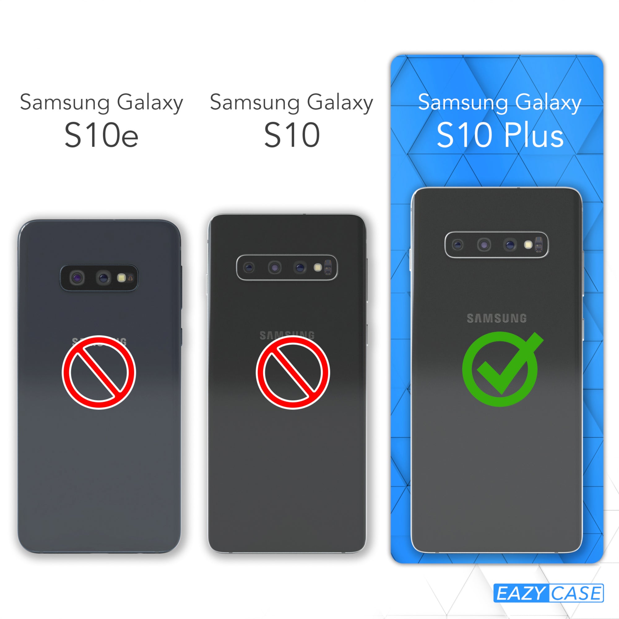 Galaxy S10 Plus Hülle mit Metallkette + Schwarze Kordel