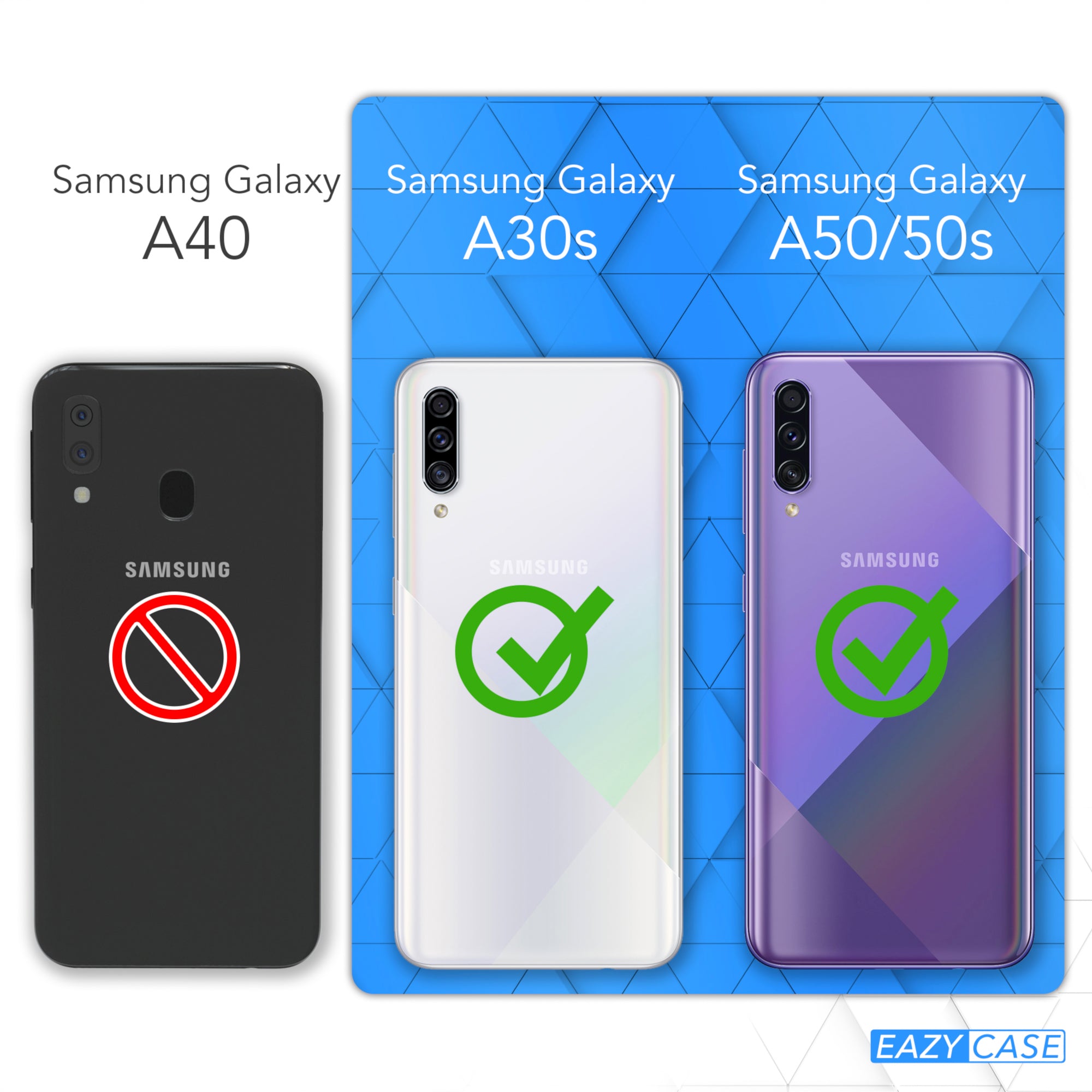 Galaxy A50 / A30s / A50s Hülle mit Metallkette + Schwarze Kordel