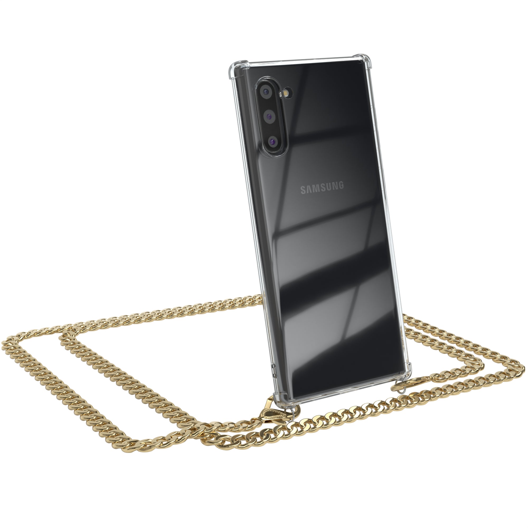Galaxy Note 10 Hülle mit Metallkette + Schwarze Kordel