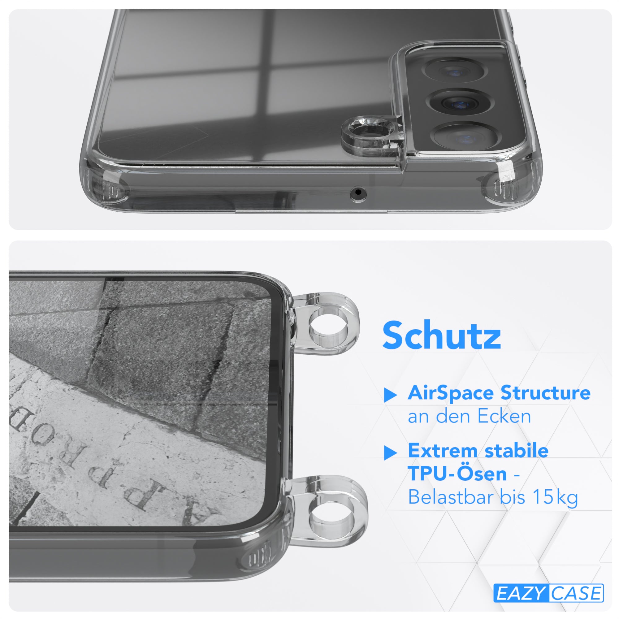 Galaxy S22 Plus 5G transparente Hülle + Kordel
