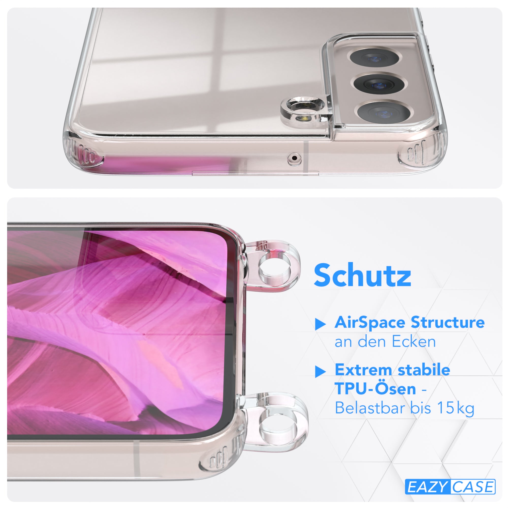 Galaxy S22 Plus 5G transparente Hülle + Kordel