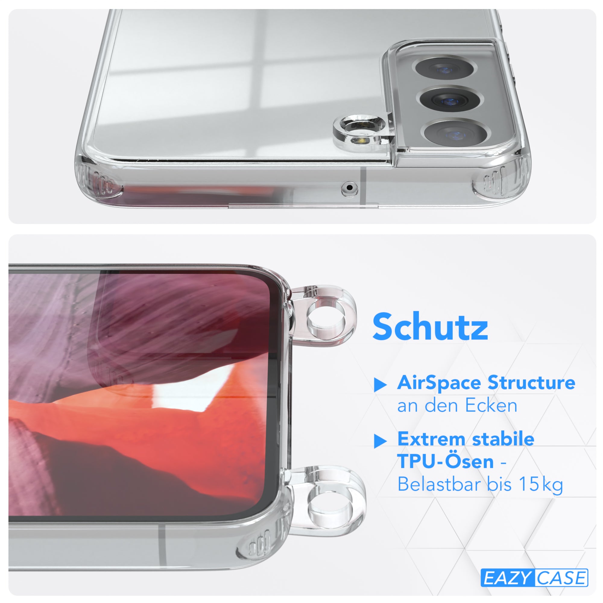 Galaxy S22 Plus 5G transparente Hülle + Kordel