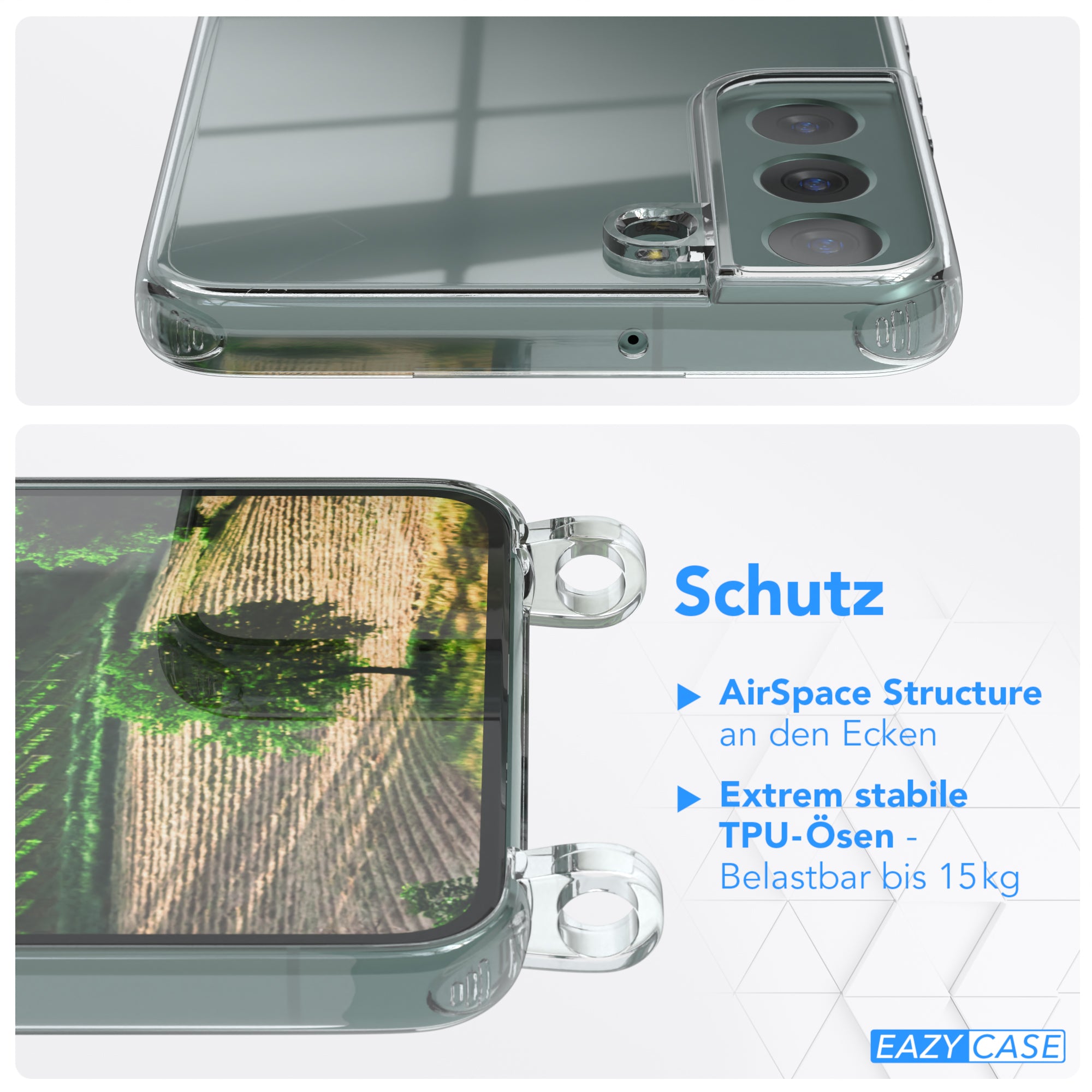 Galaxy S22 Plus 5G transparente Hülle + Kordel
