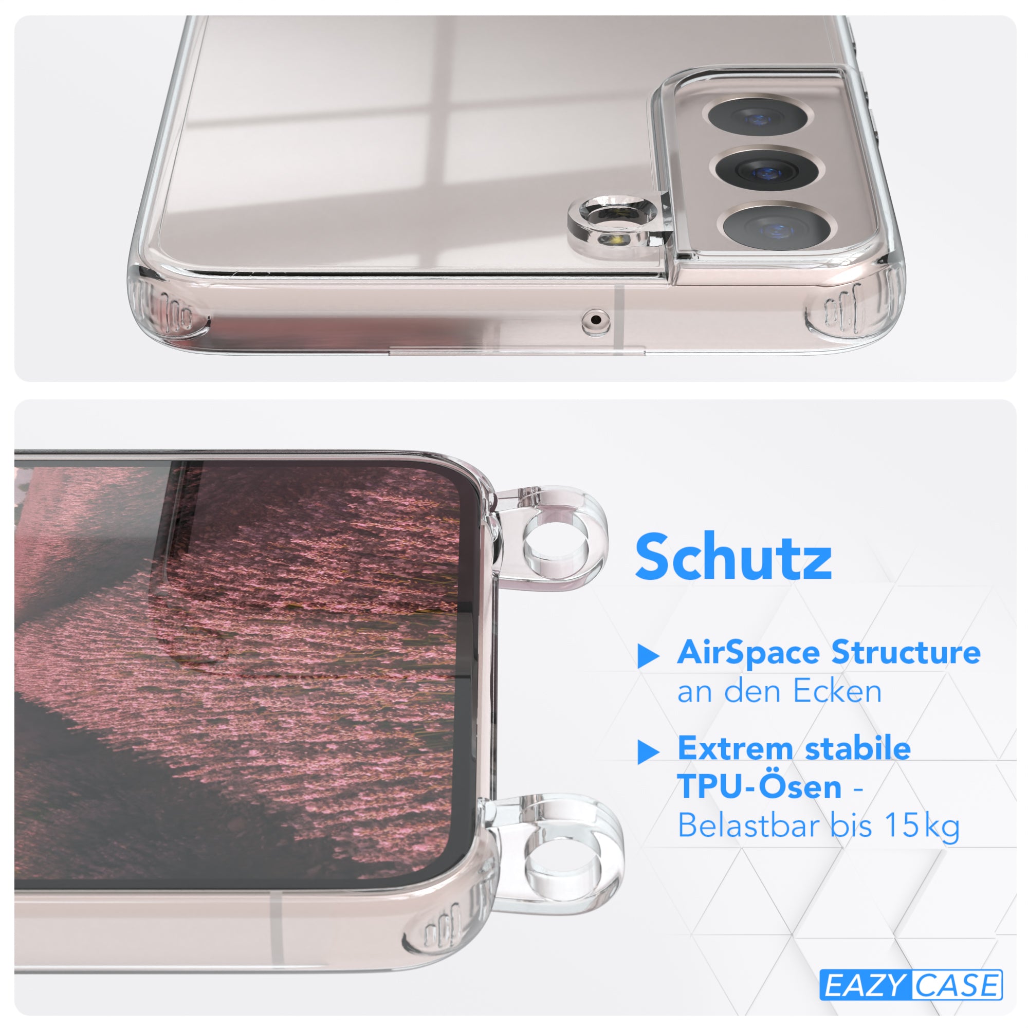 Galaxy S22 Plus 5G transparente Hülle + Kordel