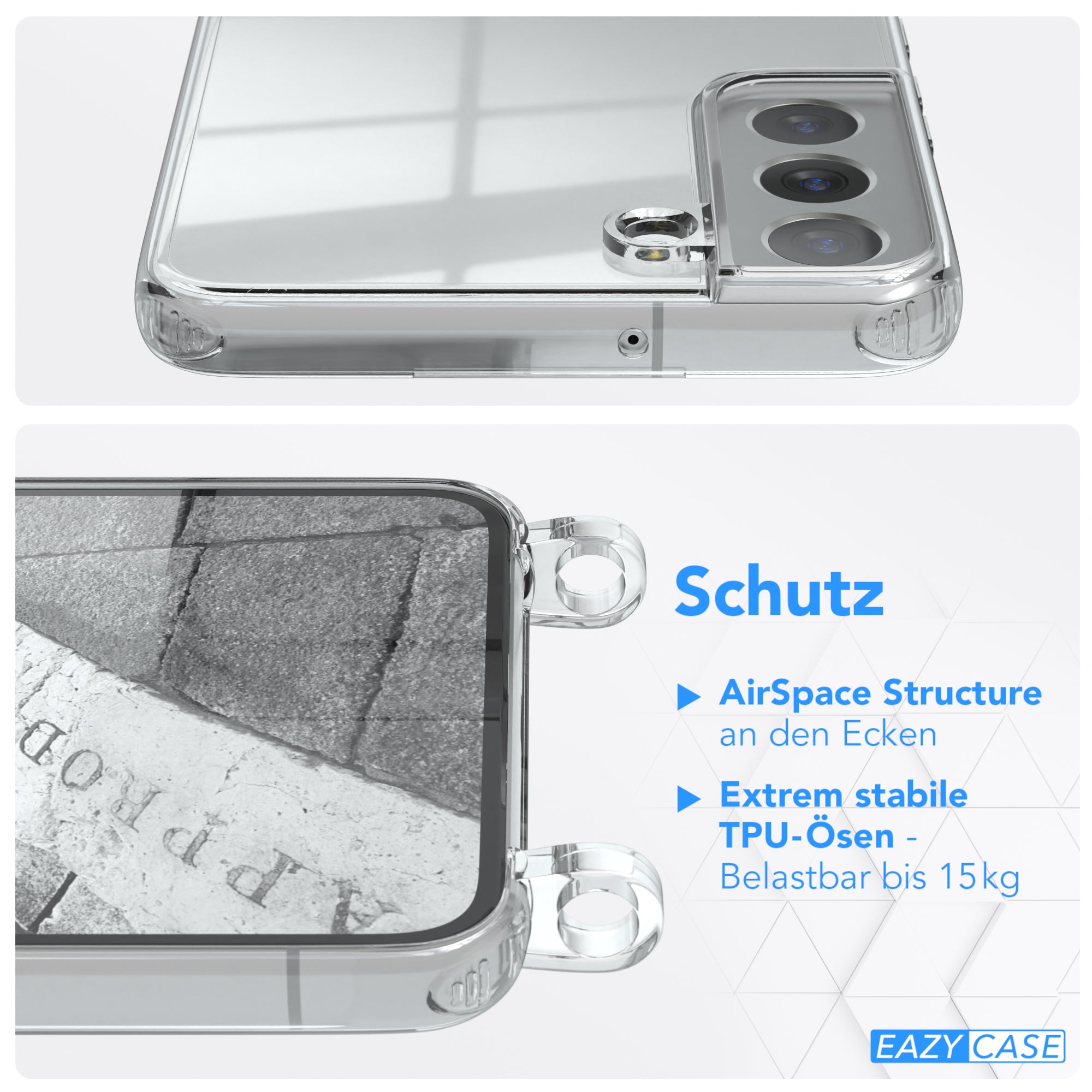 Galaxy S22 Plus 5G transparente Hülle + Kordel