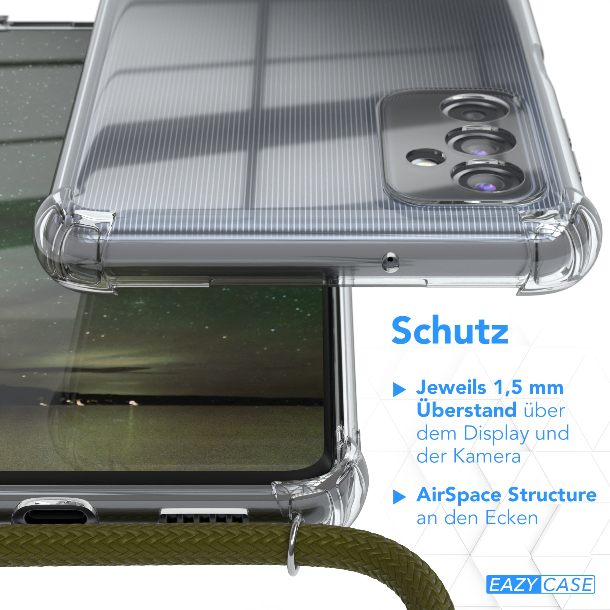 Galaxy M52 5G transparente Hülle + Kordel