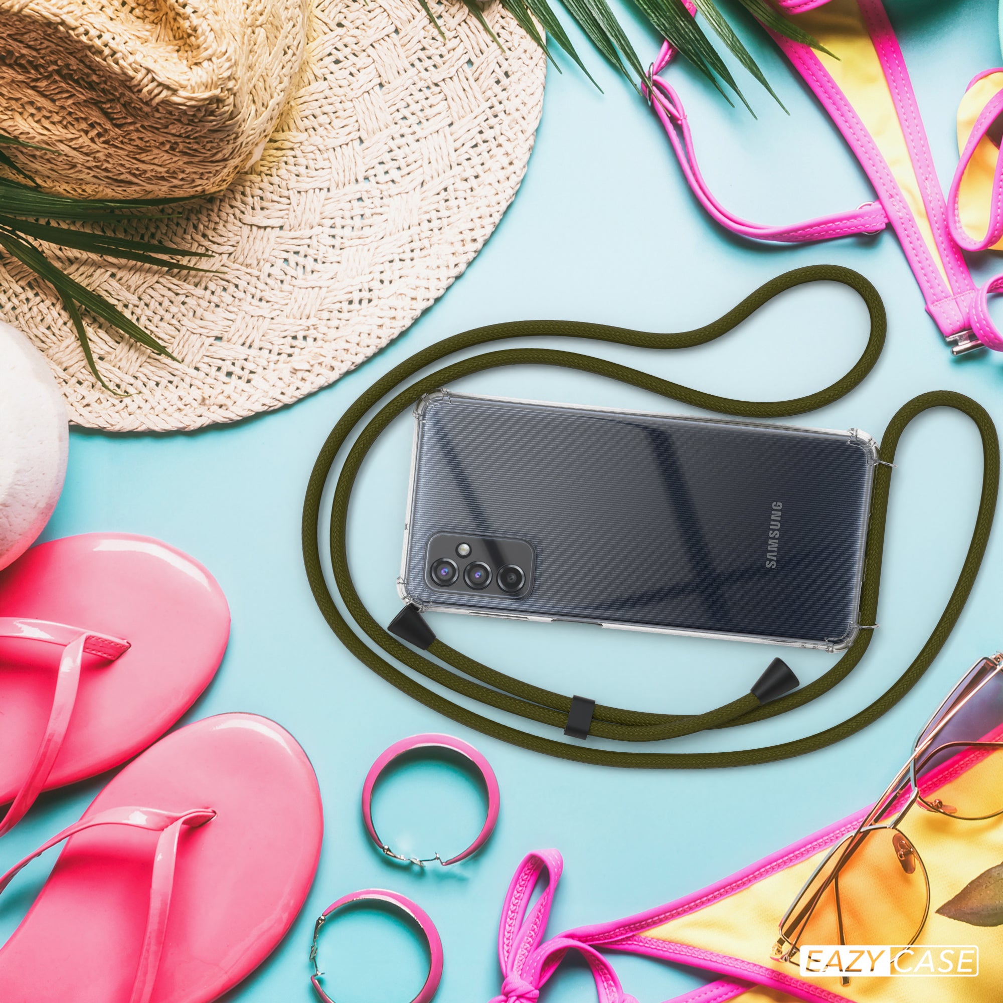 Galaxy M52 5G transparente Hülle + Kordel