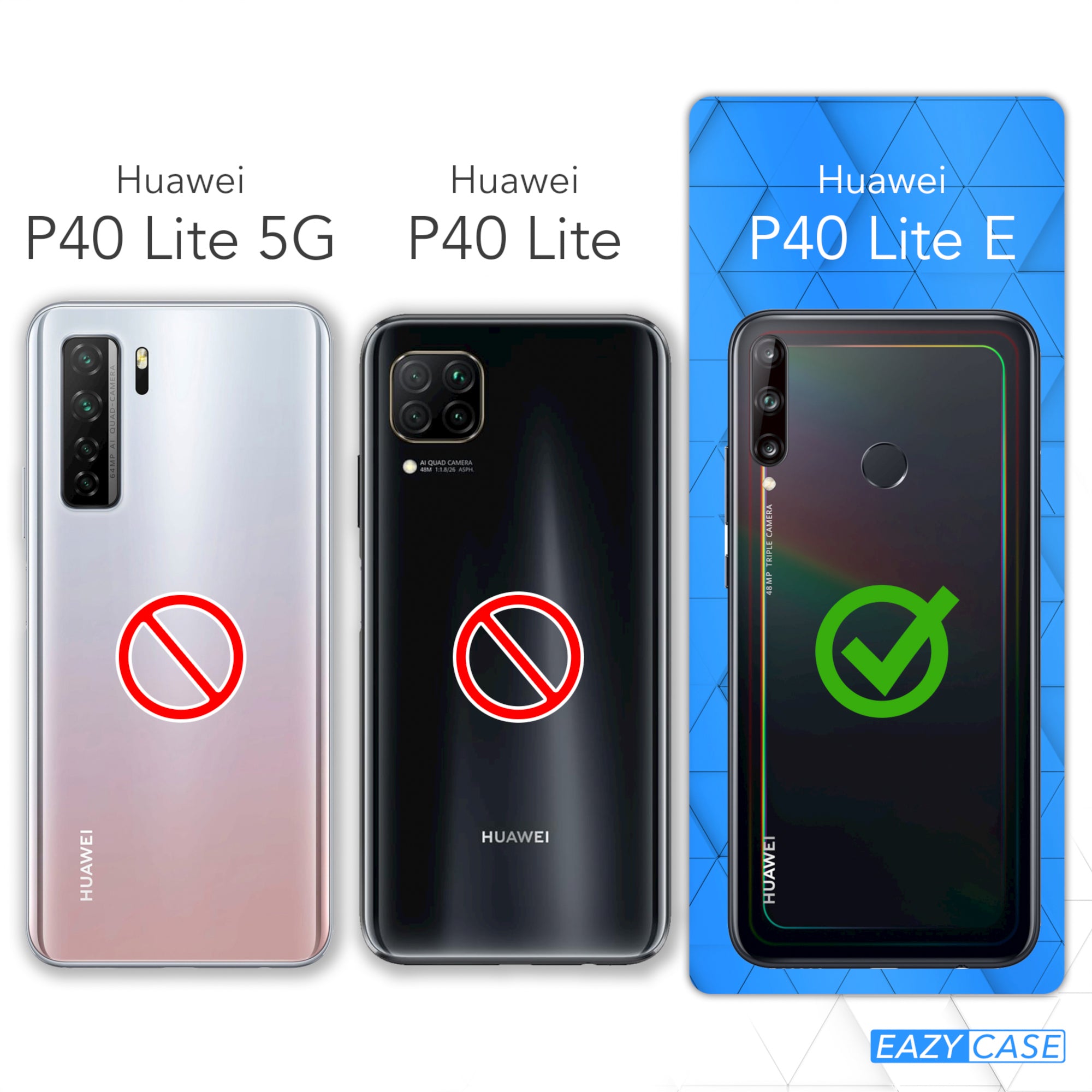 Huawei P40 Lite E Handykette mit Metallkette und TPU Hülle