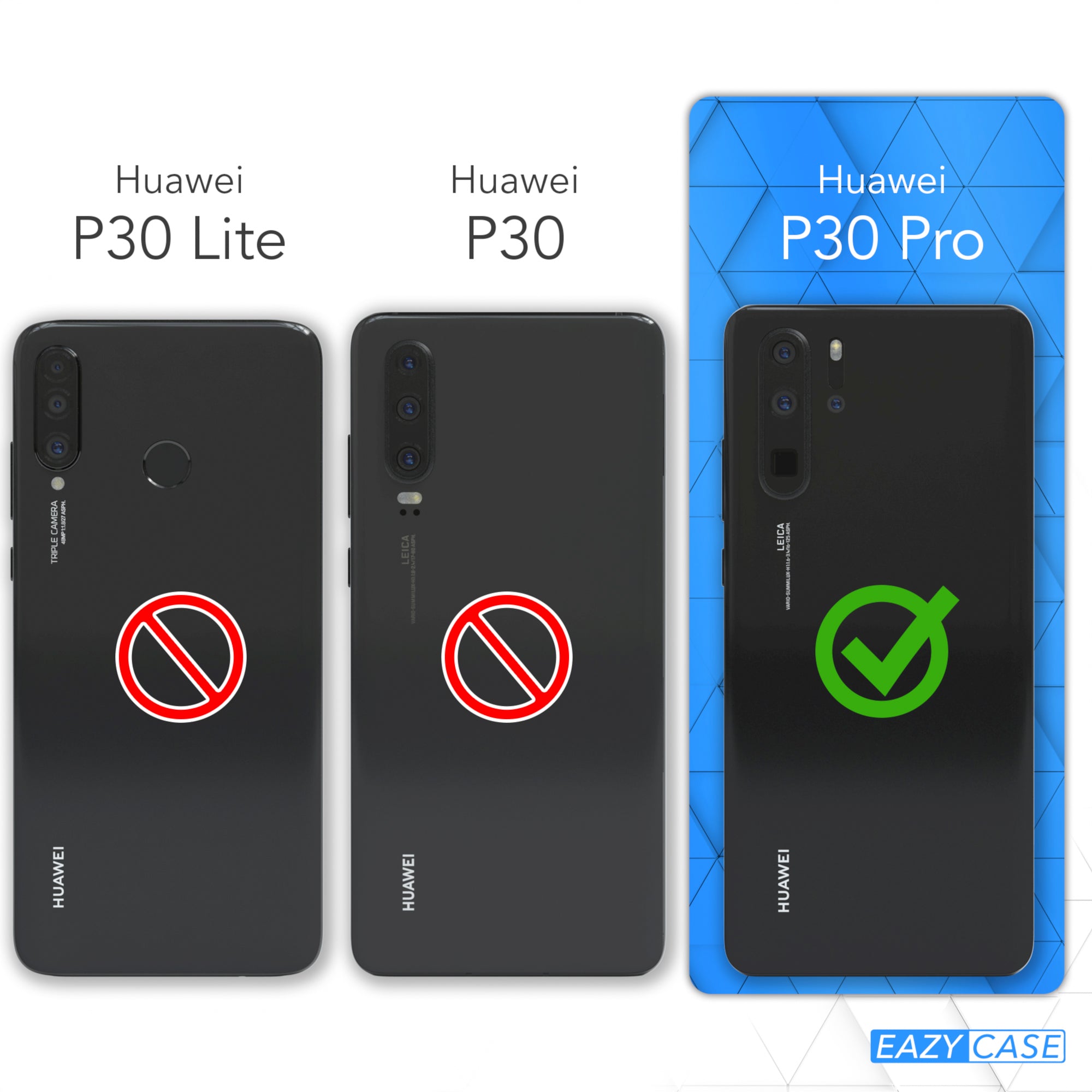 Huawei P30 Pro Hülle mit Metallkette + Schwarze Kordel