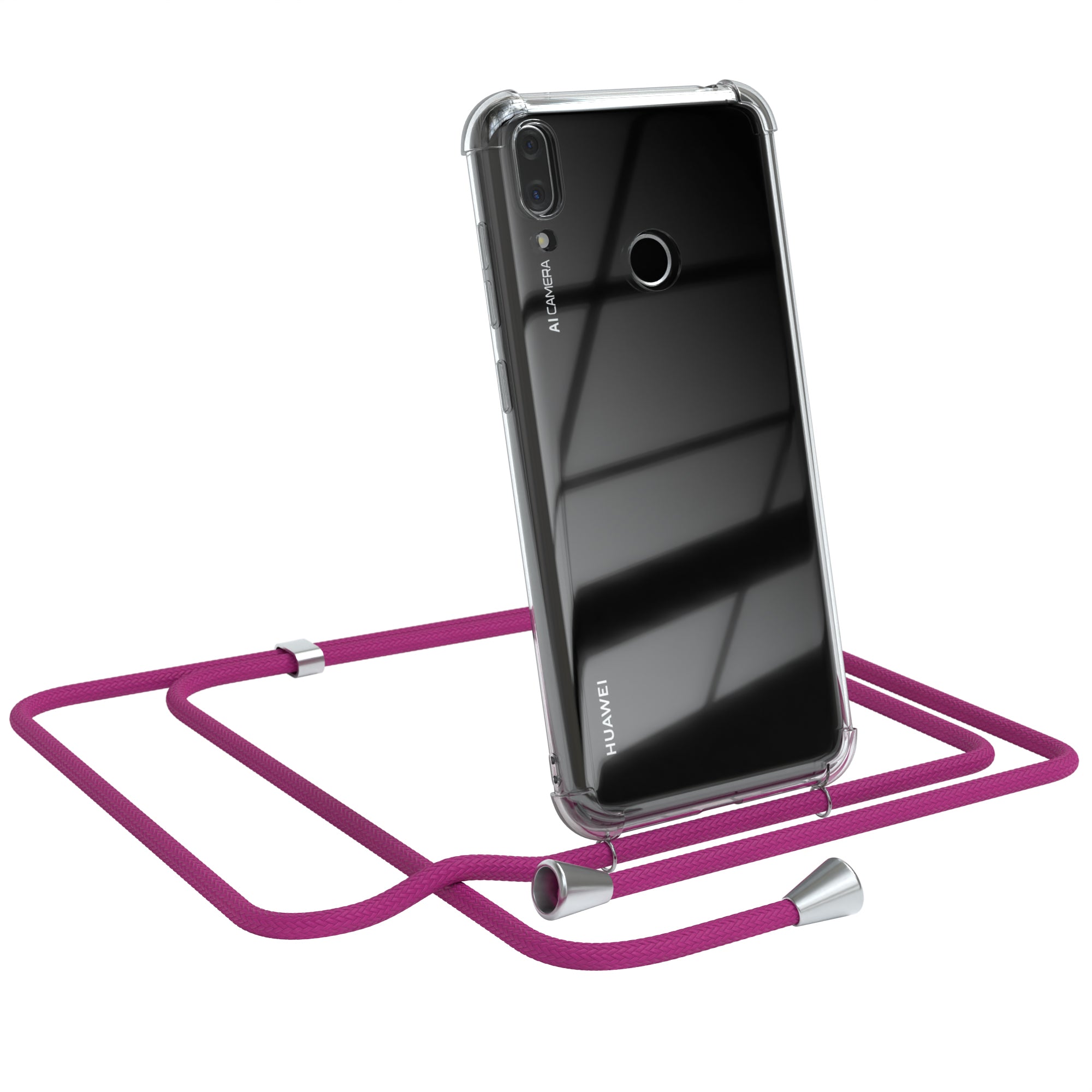 Huawei Y7 (2019) / Y7 Prime (2019) transparente Hülle + Kordel