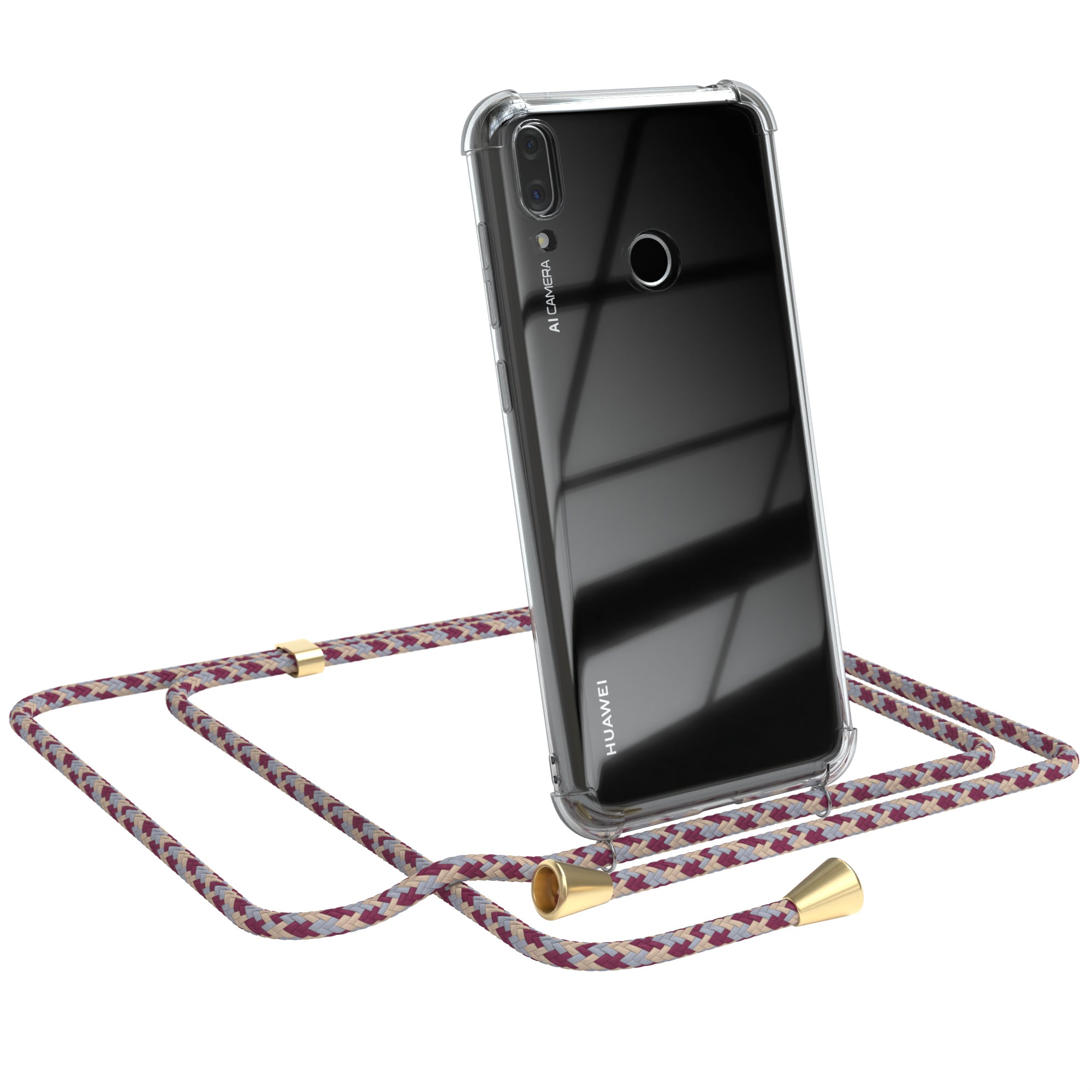 Huawei Y7 (2019) / Y7 Prime (2019) transparente Hülle + Kordel